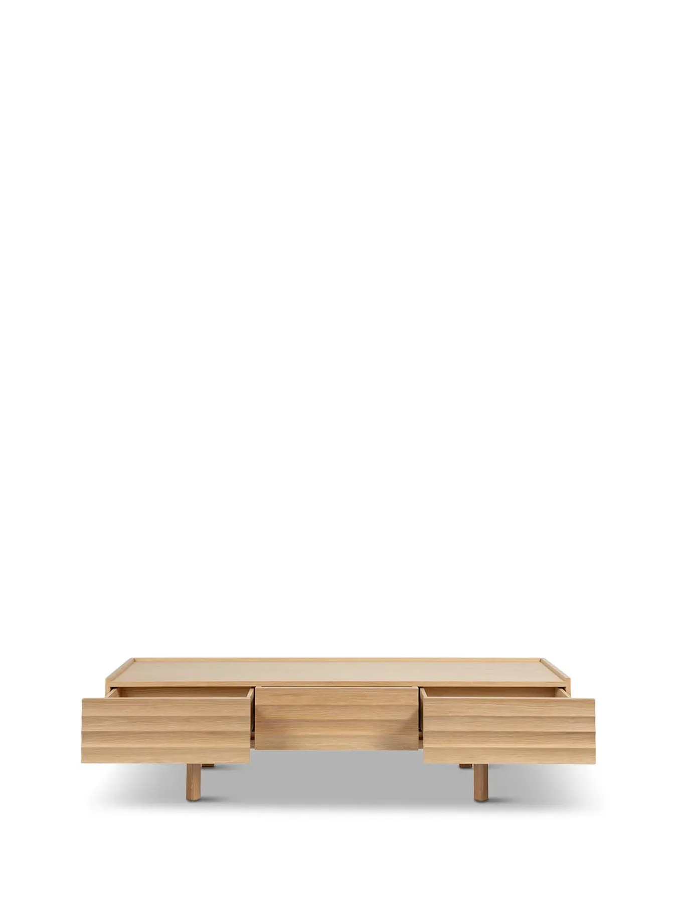 Media Unit with Grooved Front - Natural, Oak