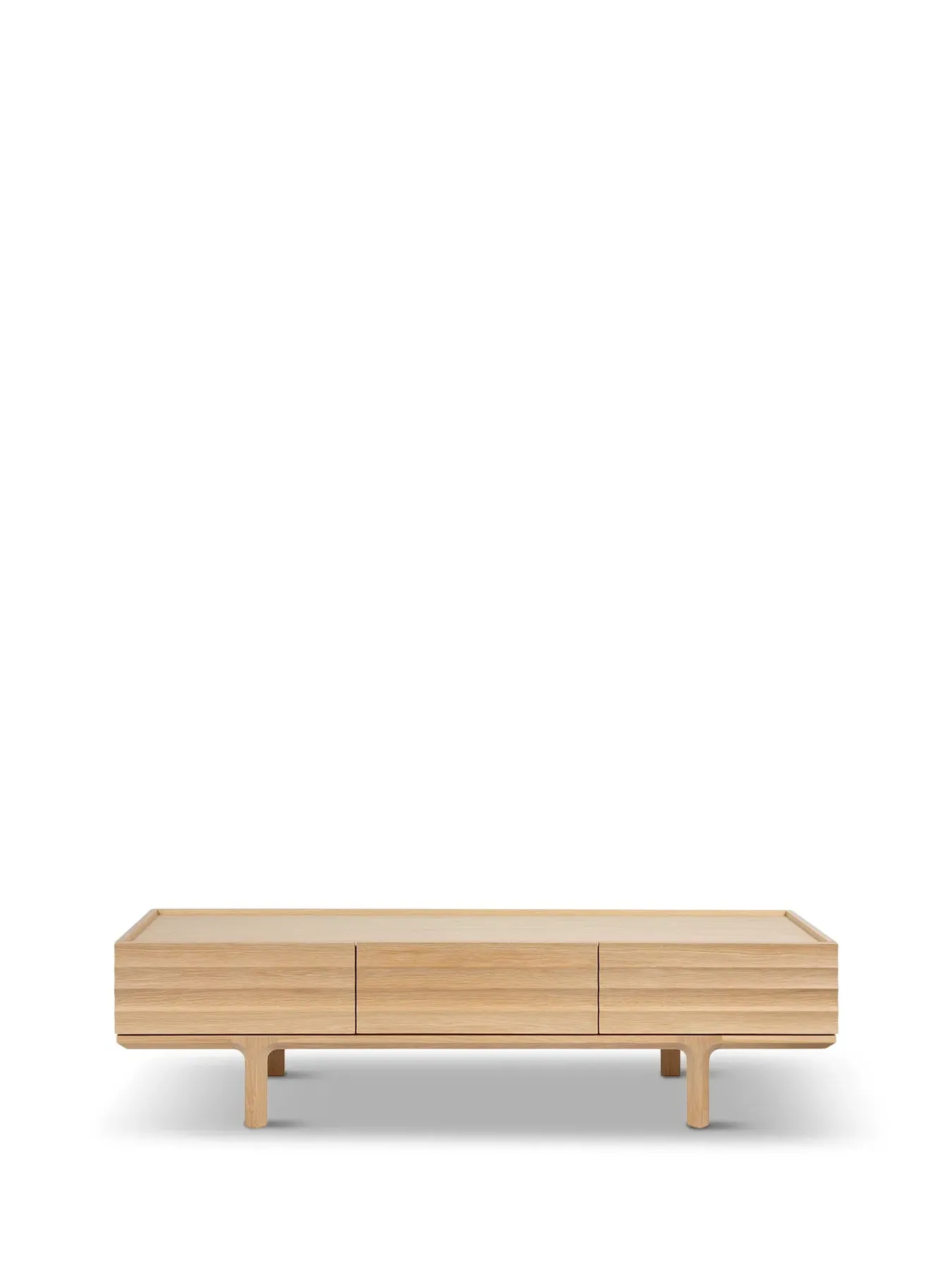 Media Unit with Grooved Front - Natural, Oak image