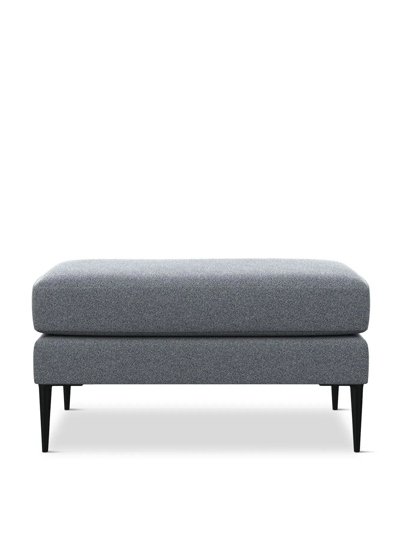 Modular Footstool with Tapered Legs - Grey, Boucle image
