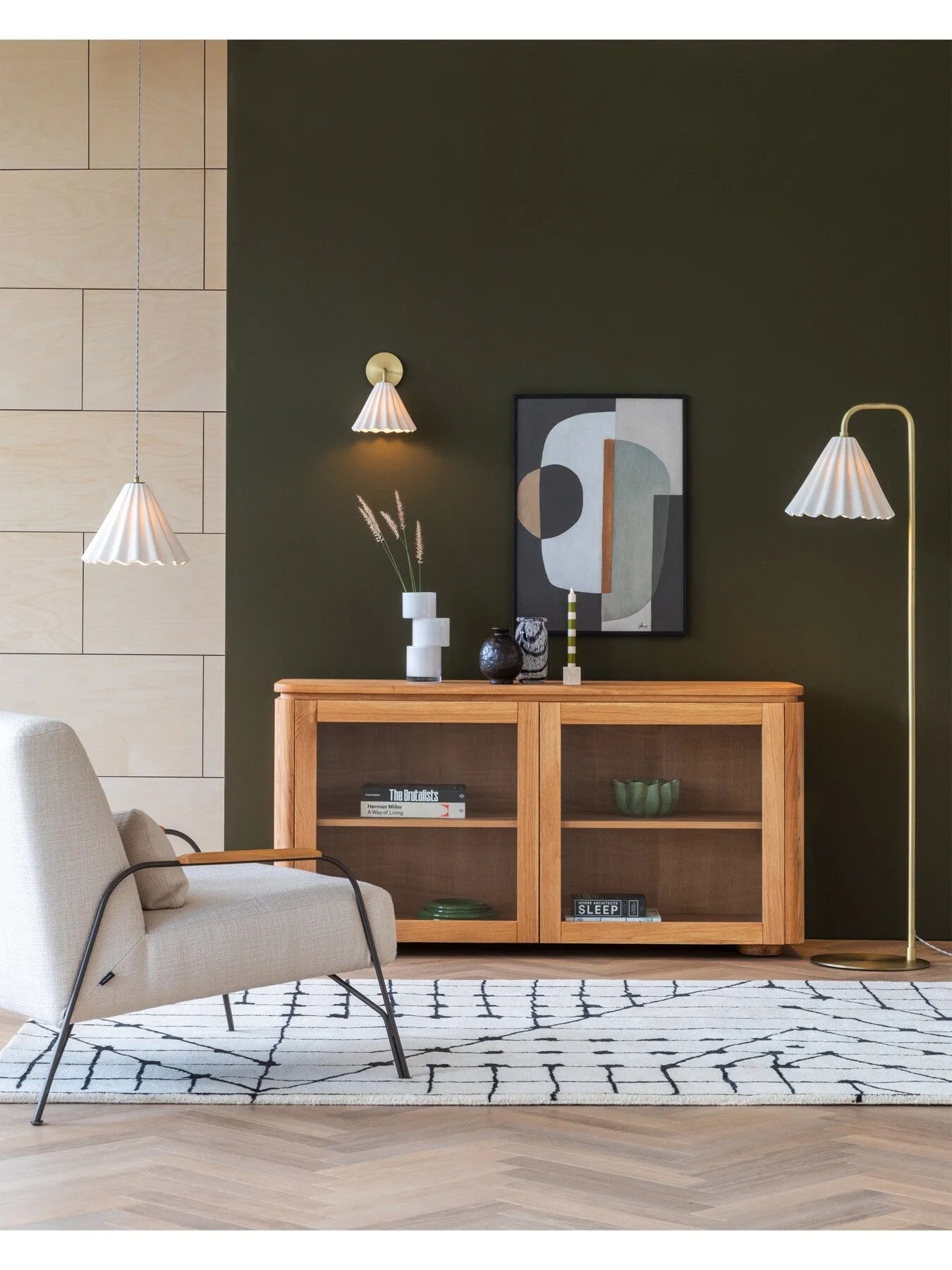 Monroe Floor Lamp - White, Porcelain