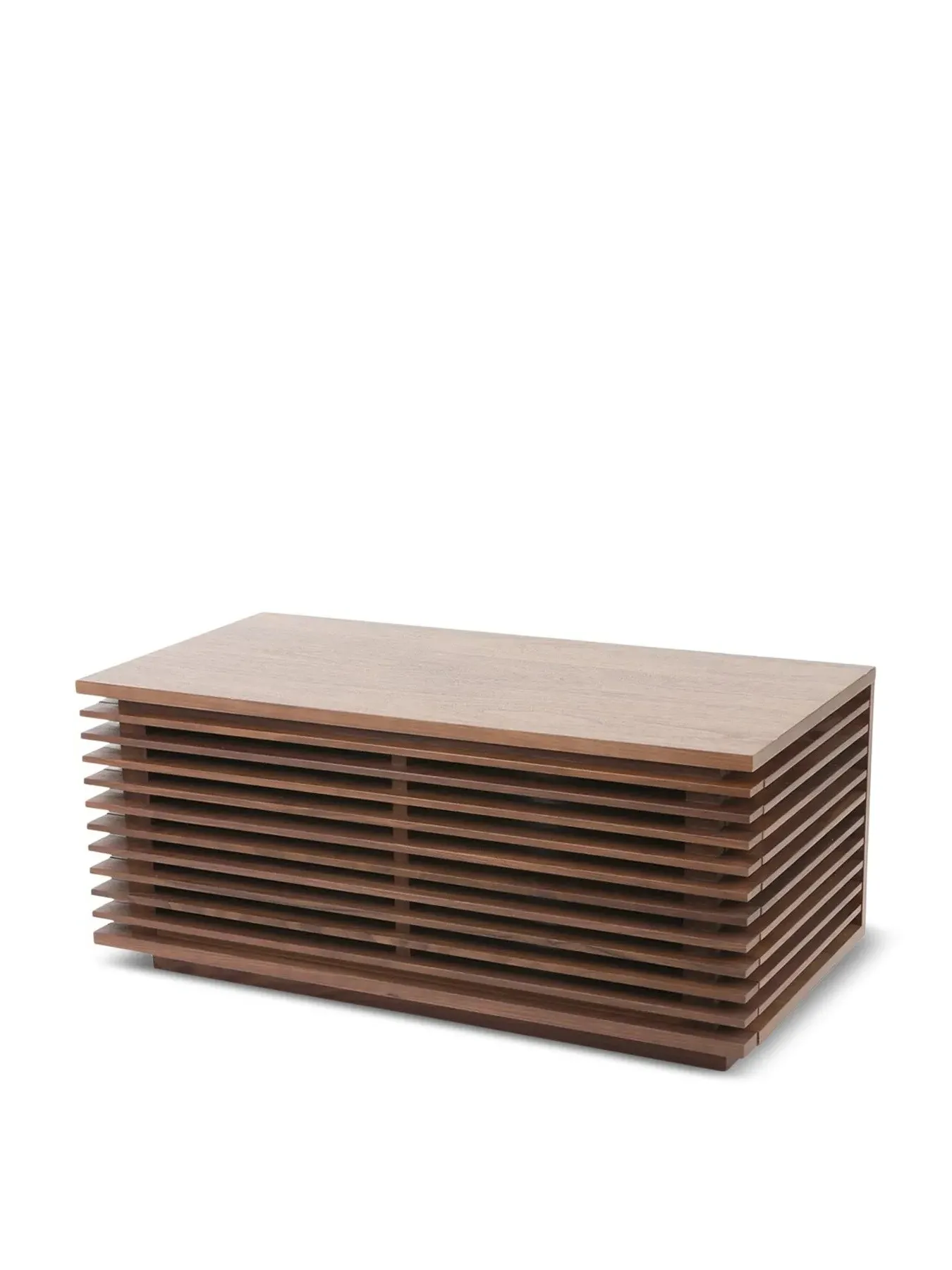 Narrow AV Unit with Slatted Front - Brown, Walnut image