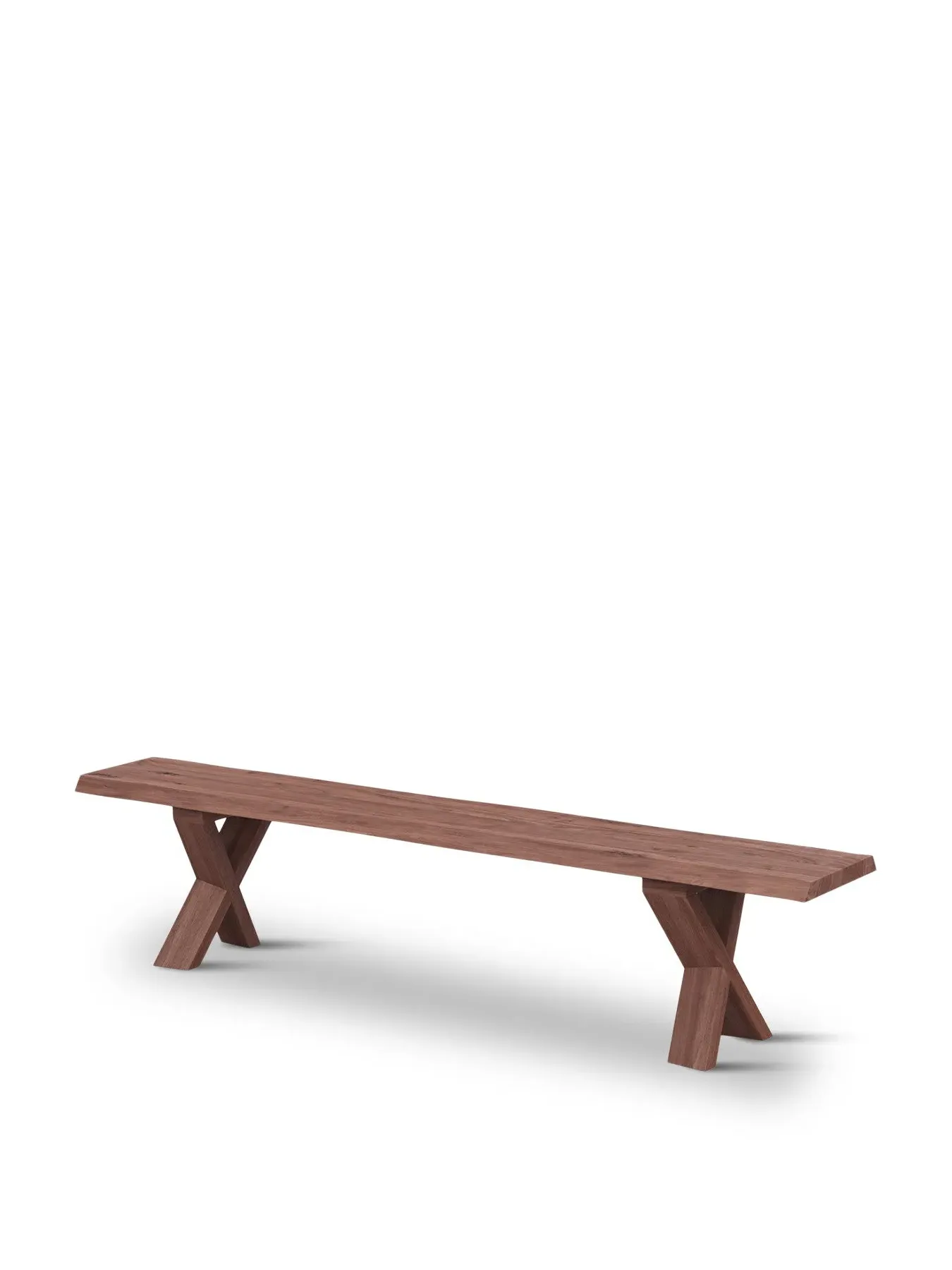 Oslo Bench Straight Edge - Brown, Walnut image