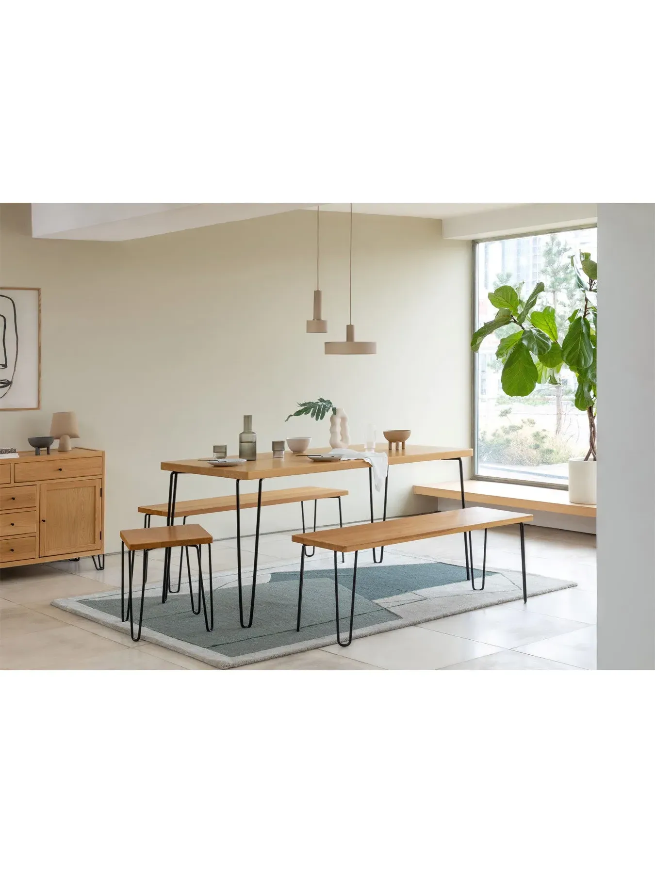 Rectangular Dining Table - Brown, Oak