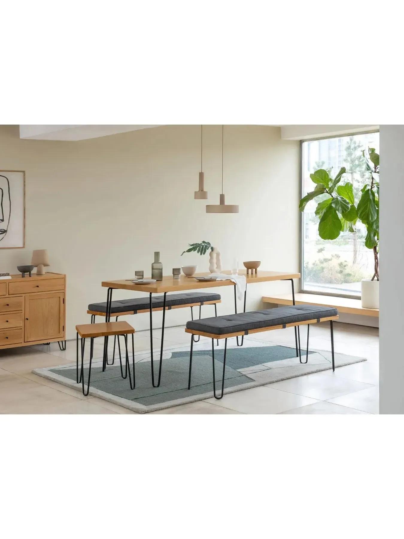 Rectangular Dining Table - Brown, Oak