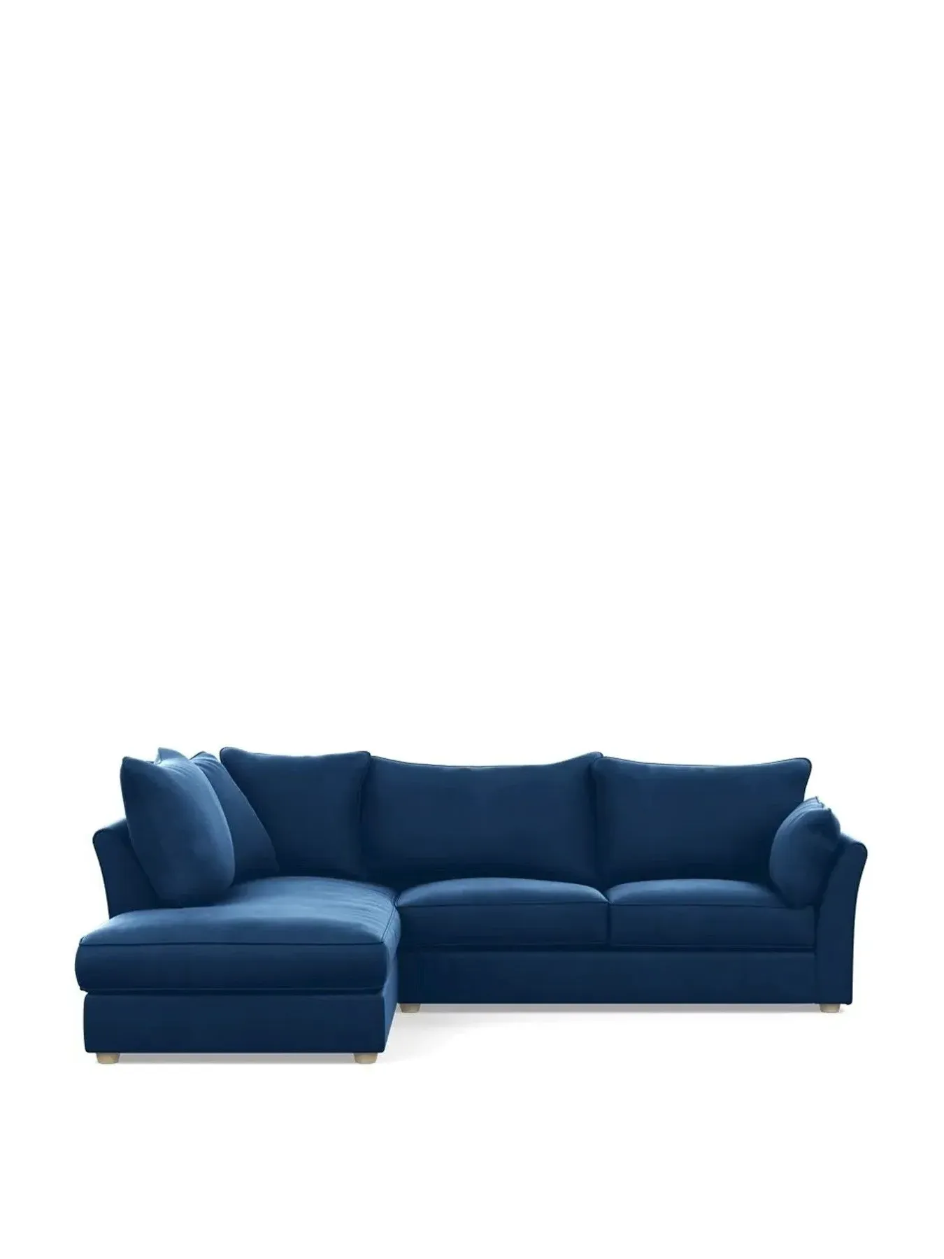 Right Hand Corner Sofa - Blue, Velvet image