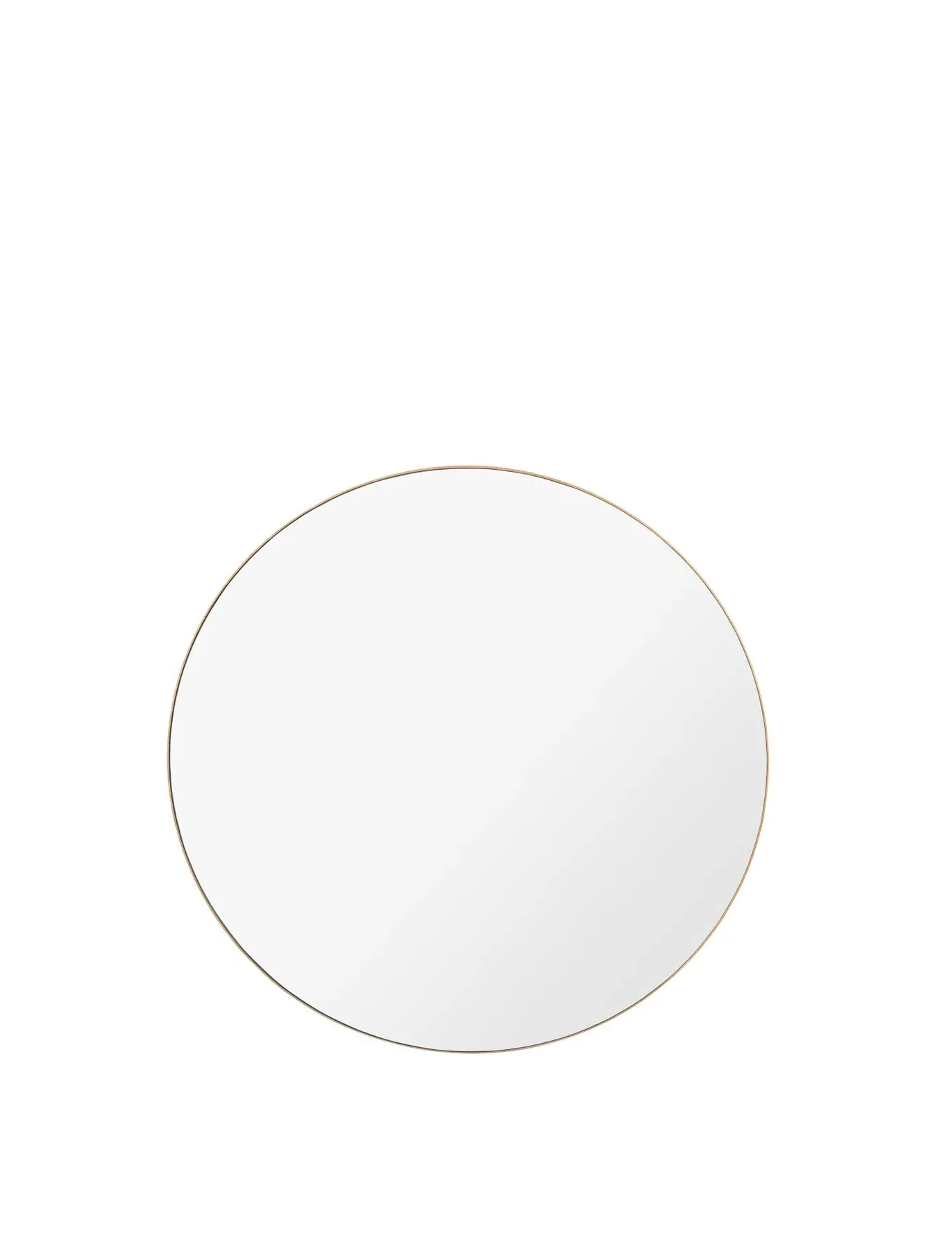 Round Mirror with Wood Frame - Tan, Solid Wood image