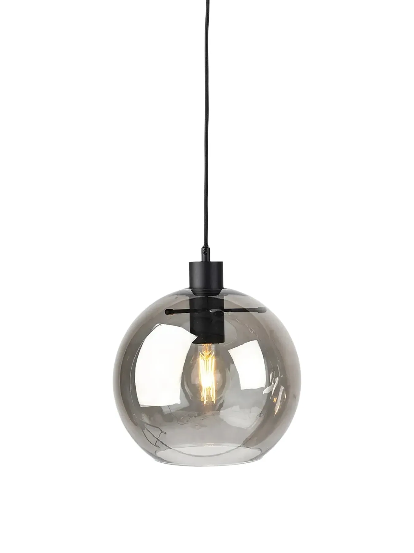 Round Pendant Light - Black, Glass image