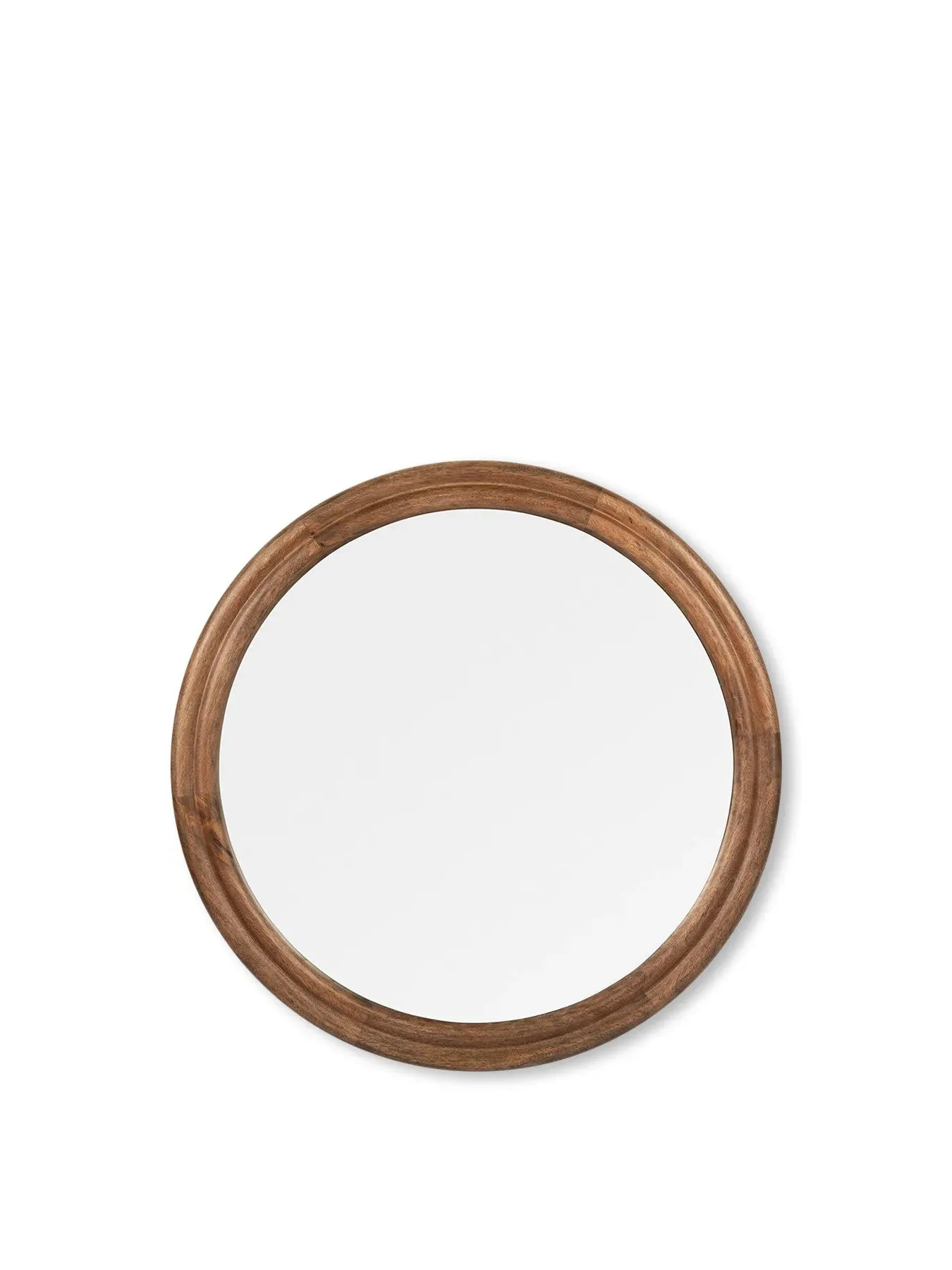 Round Wall Mirror - Dark Wood, Mango Wood image