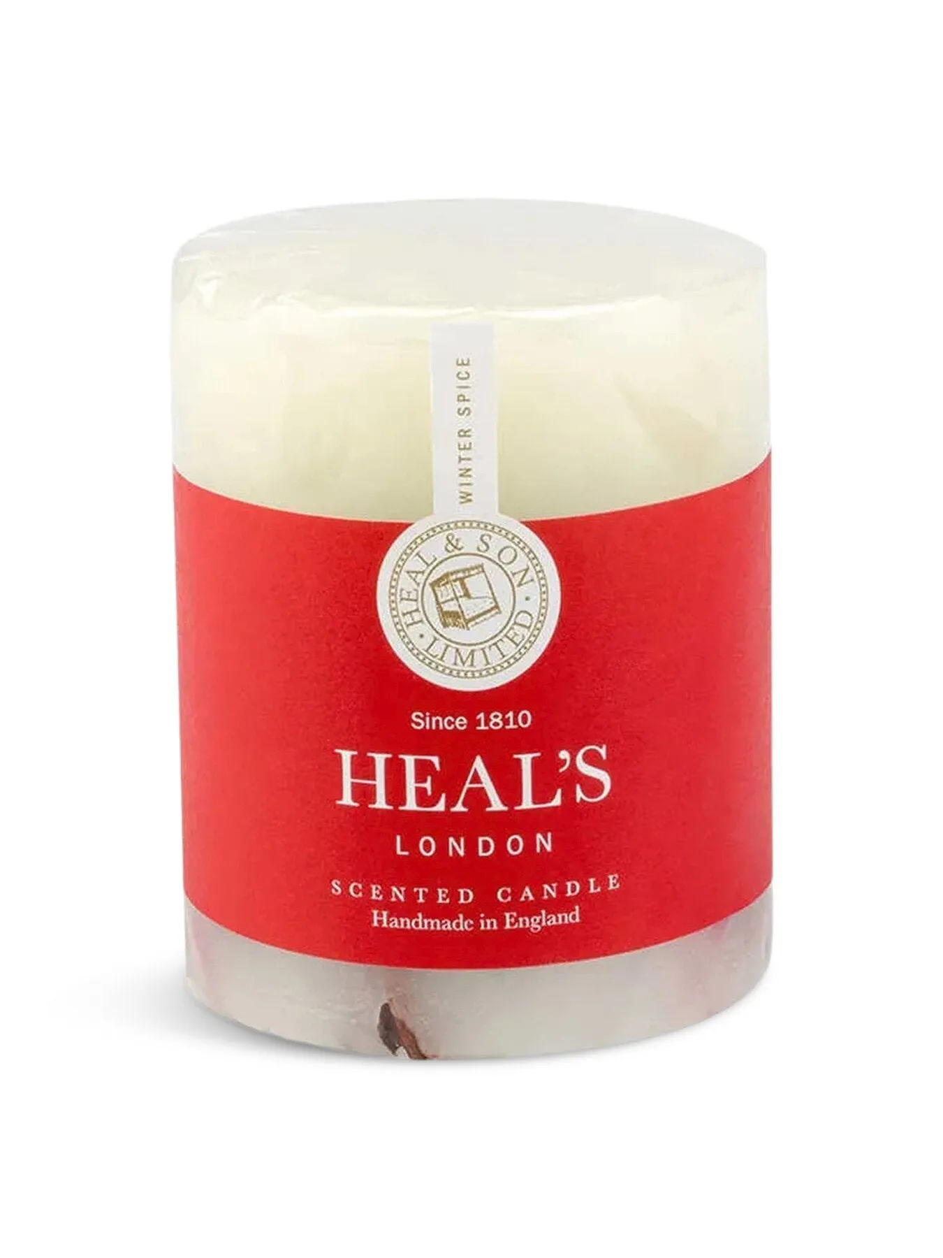 Short Pillar Candle with Botanicals - White image