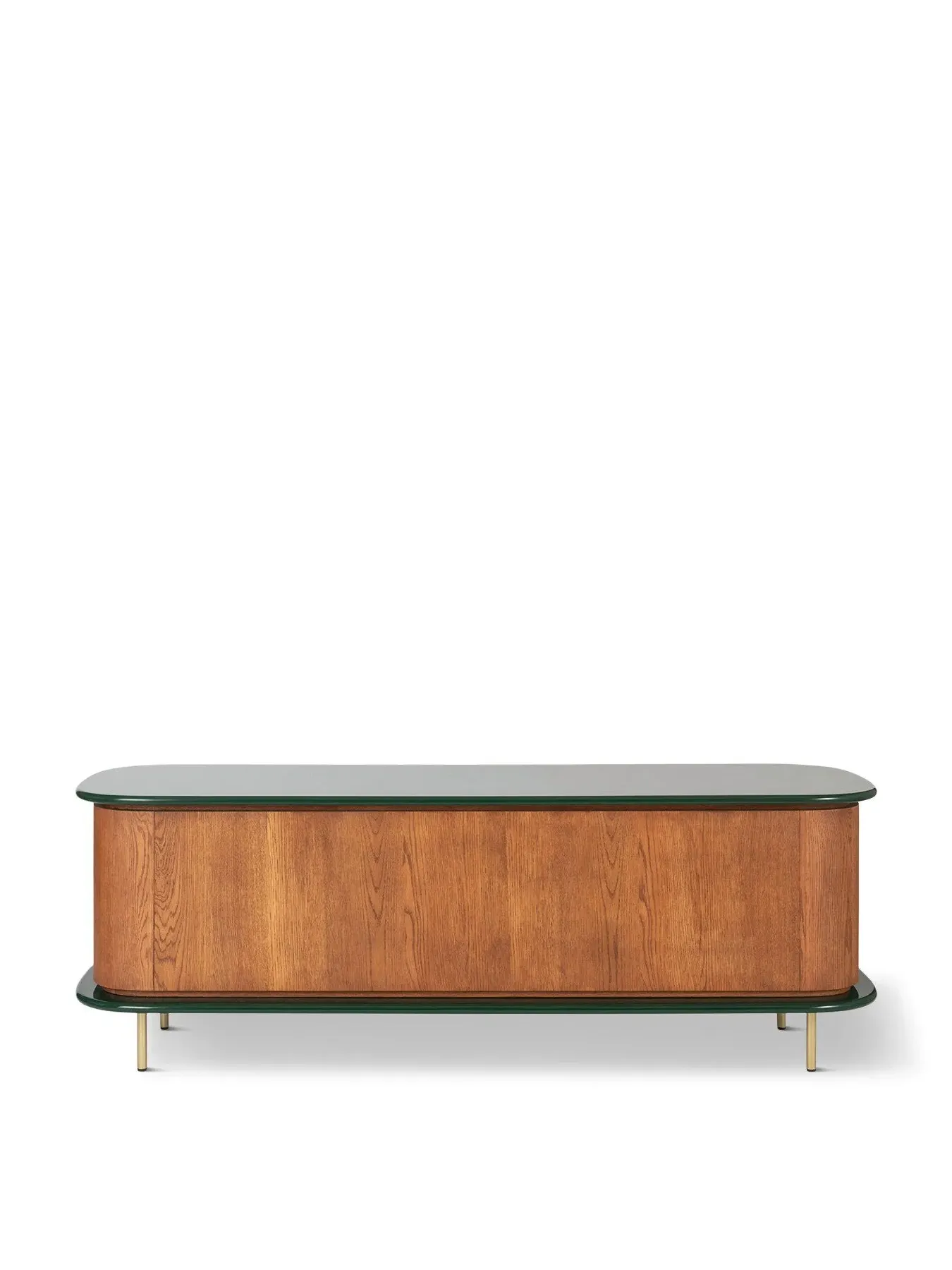 Sideboard with Brass Handles - Green, Oak image
