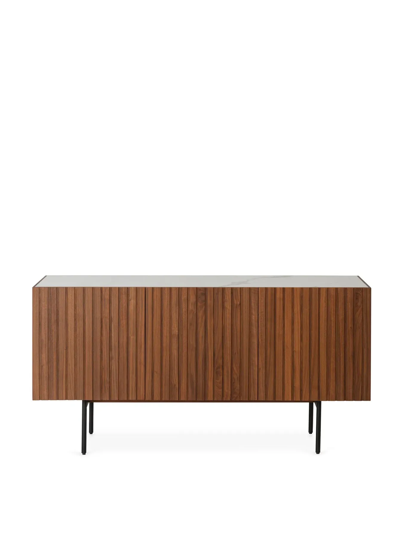 Sideboard with Ceramic Top - White, Walnut image