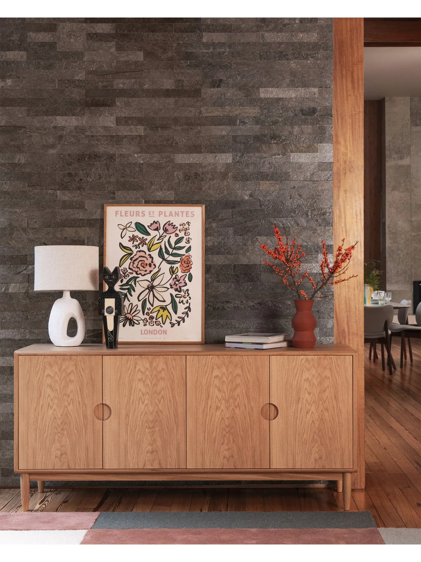 Sideboard with Storage - Oak, Solid Wood