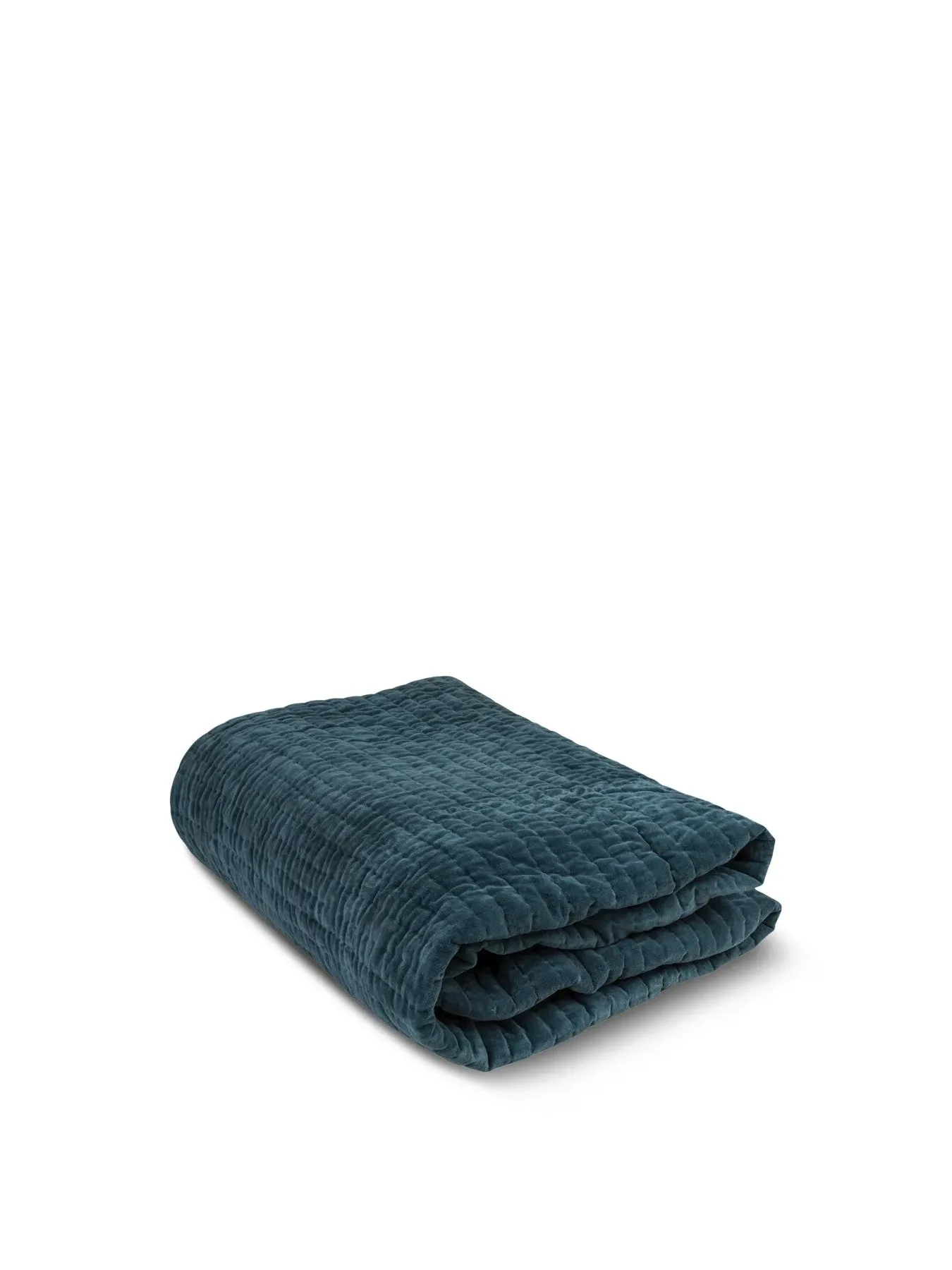 Single Kantha Bedspread - Blue, Cotton Velvet image