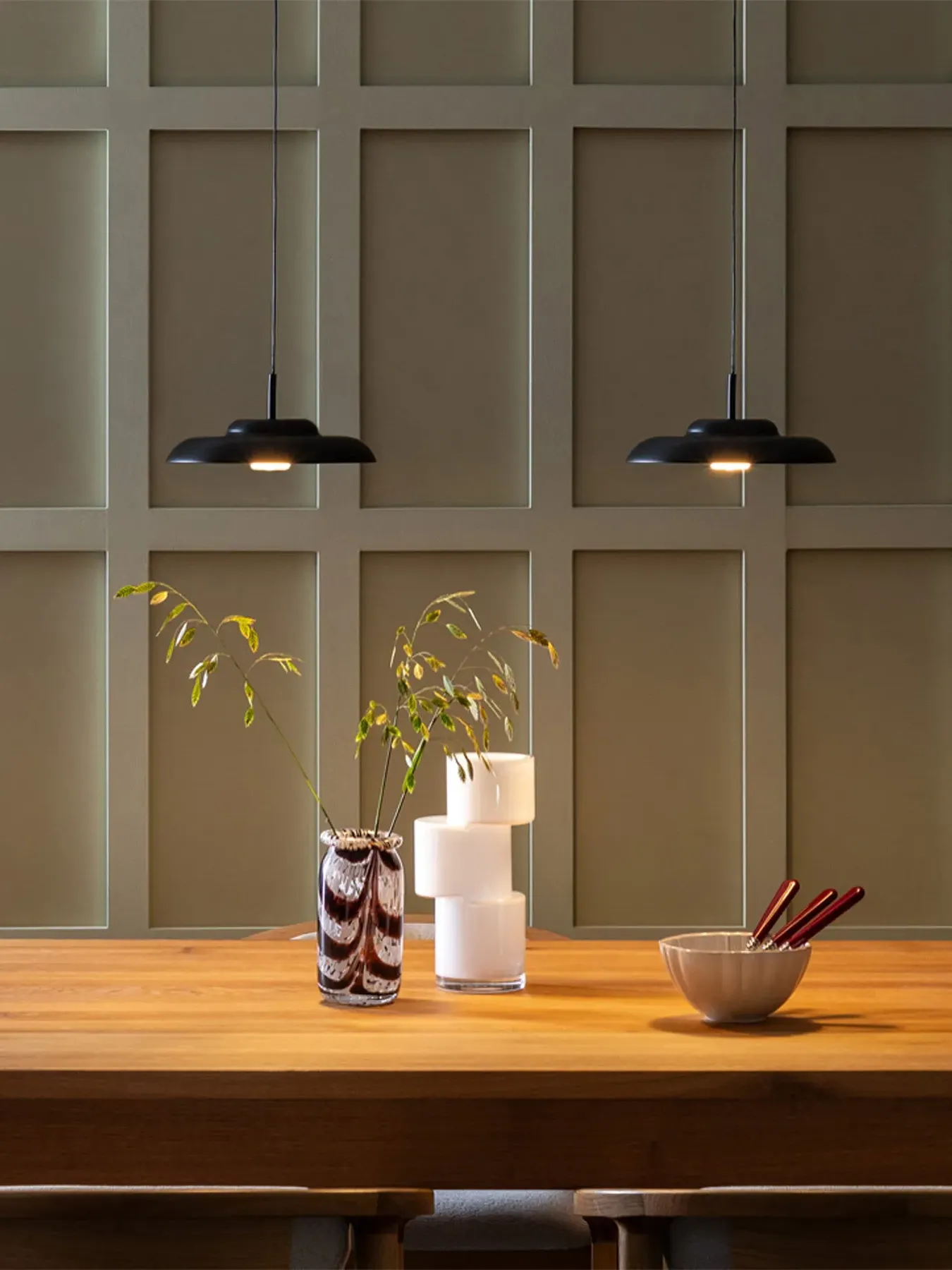 Small LED Pendant Light - Black, Metal