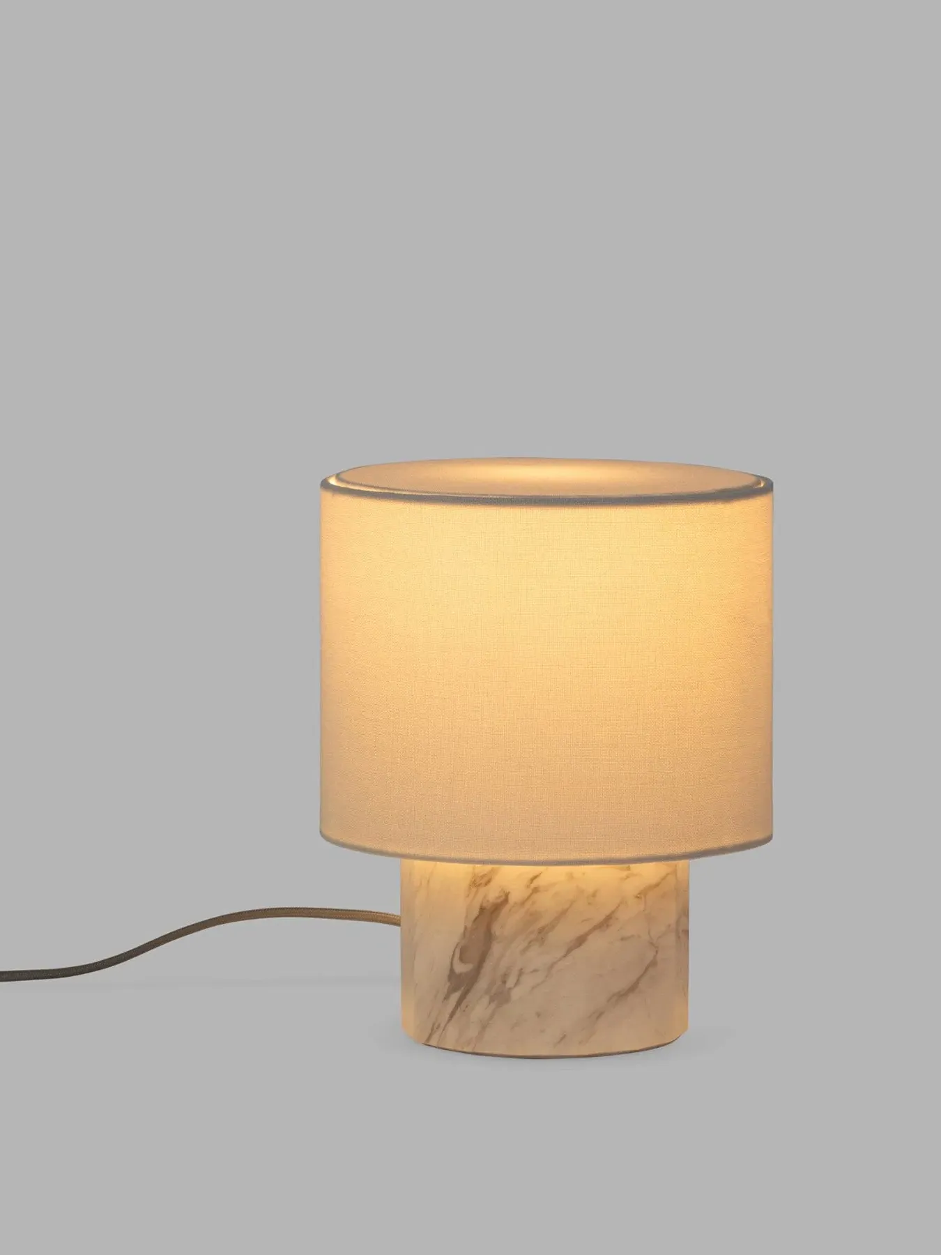 Small Table Lamp Complete - White, Marble