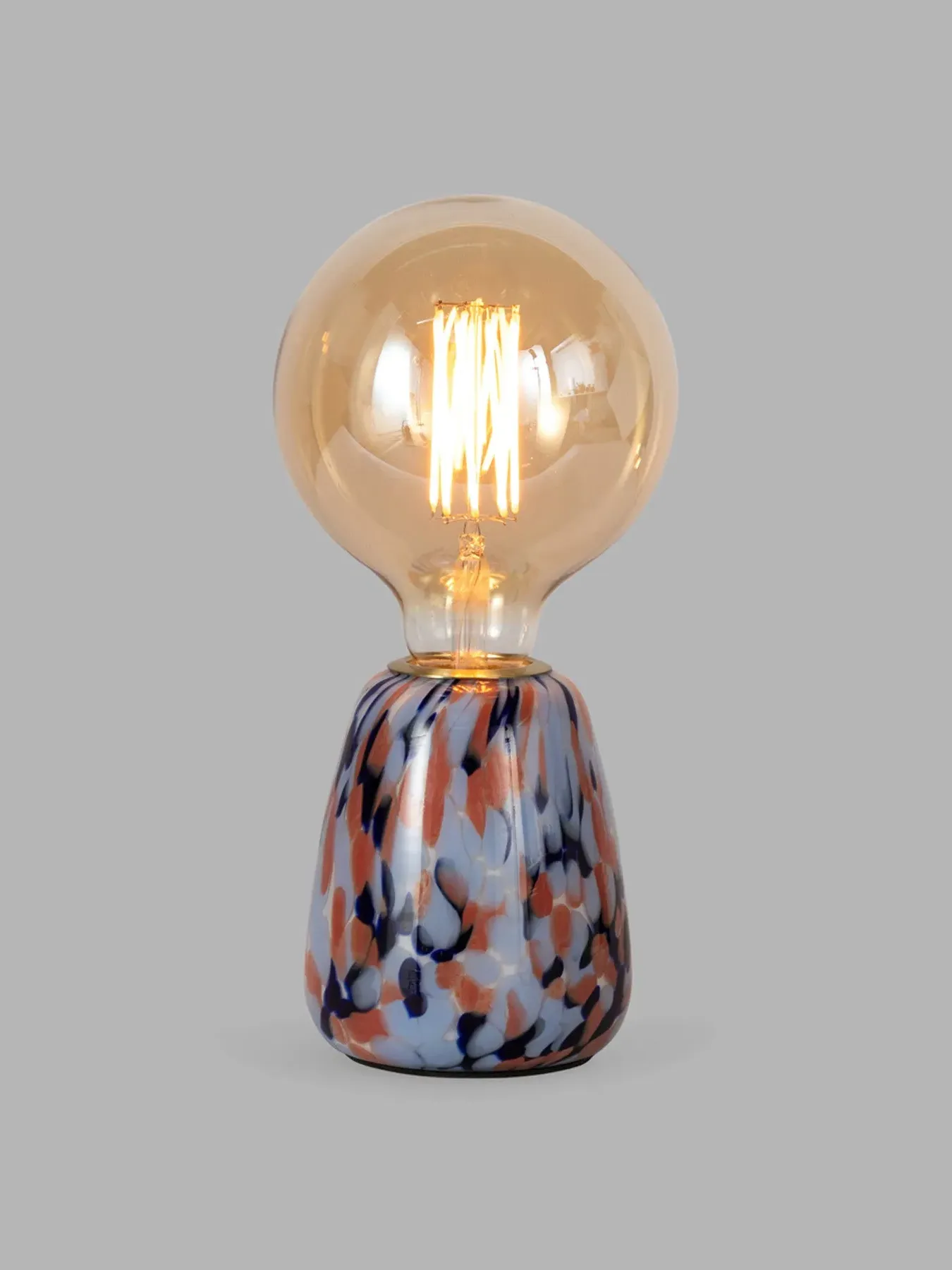 Small Table Lamp Confetti Effect - Blue, Glass