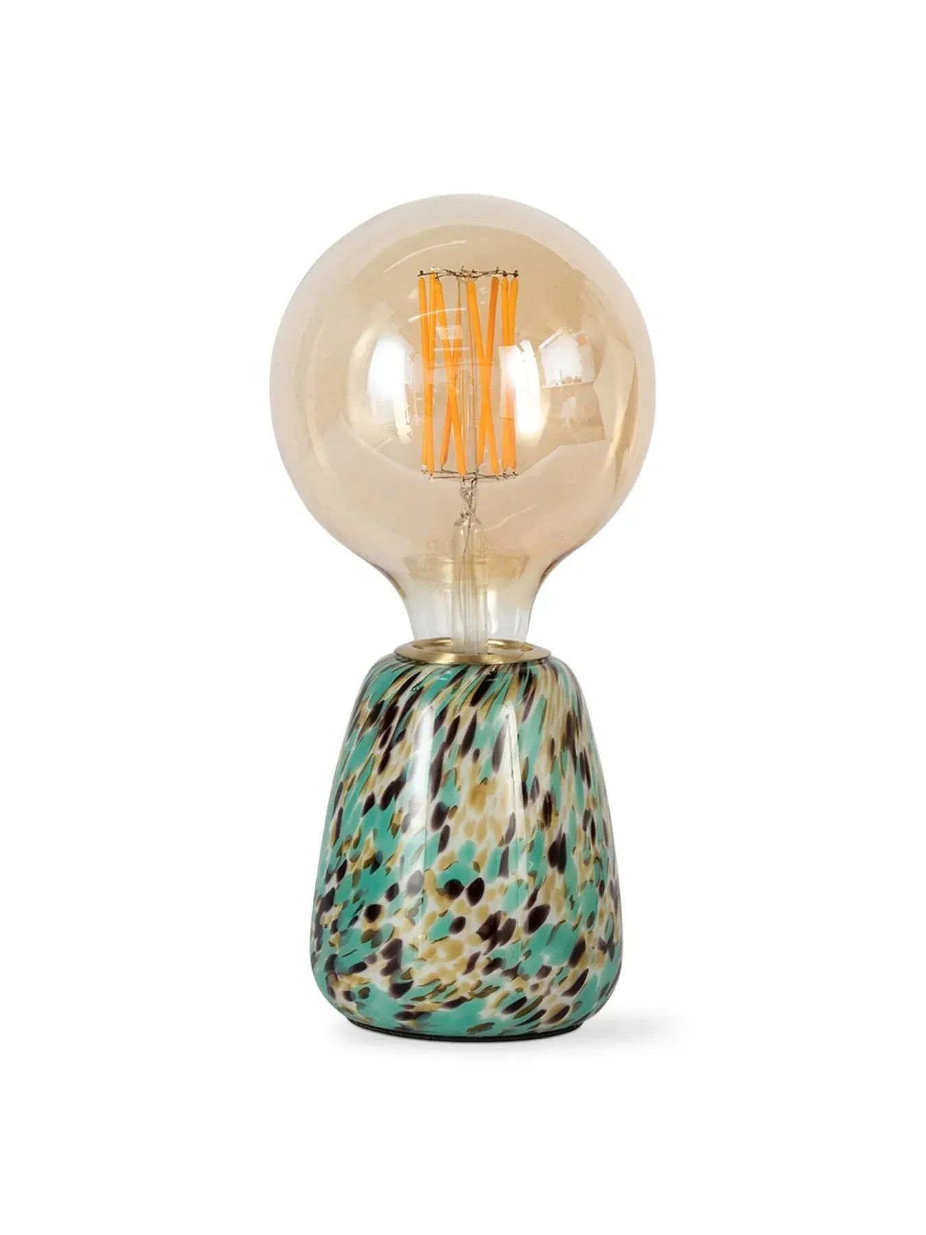 Small Table Lamp with Glass Base - Blue image