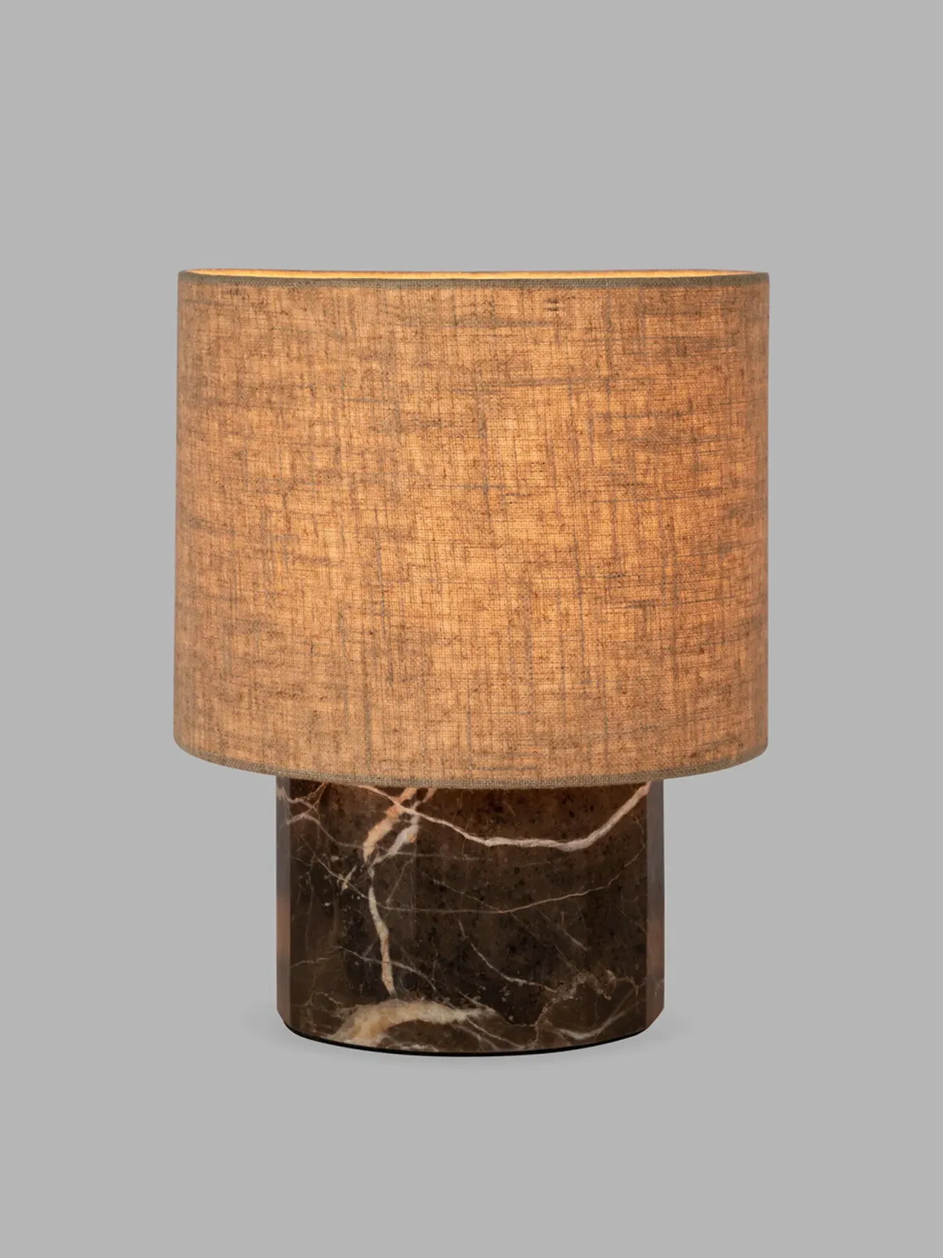 Small Table Lamp with Marble Base - Brown