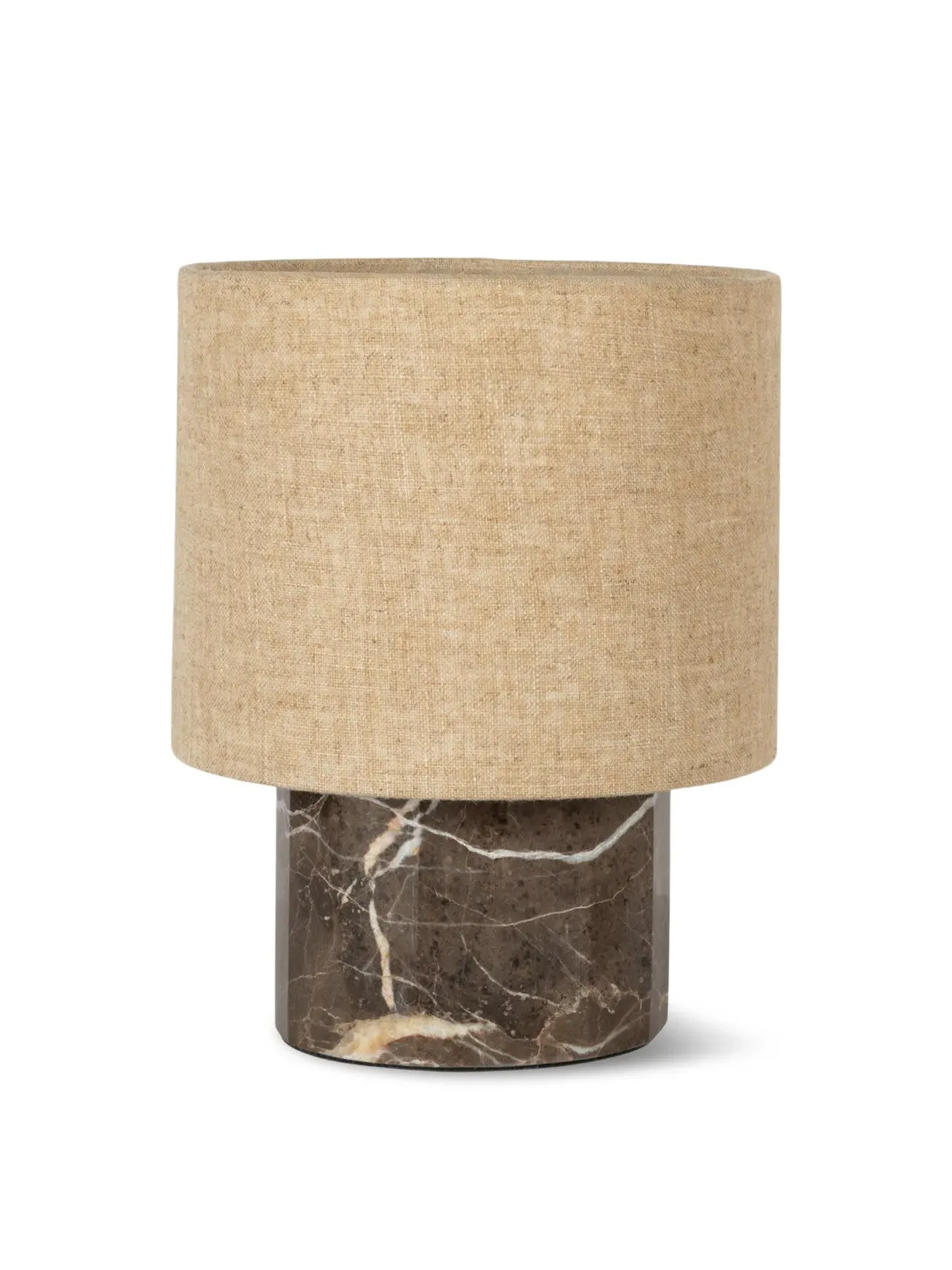 Small Table Lamp with Marble Base - Brown image