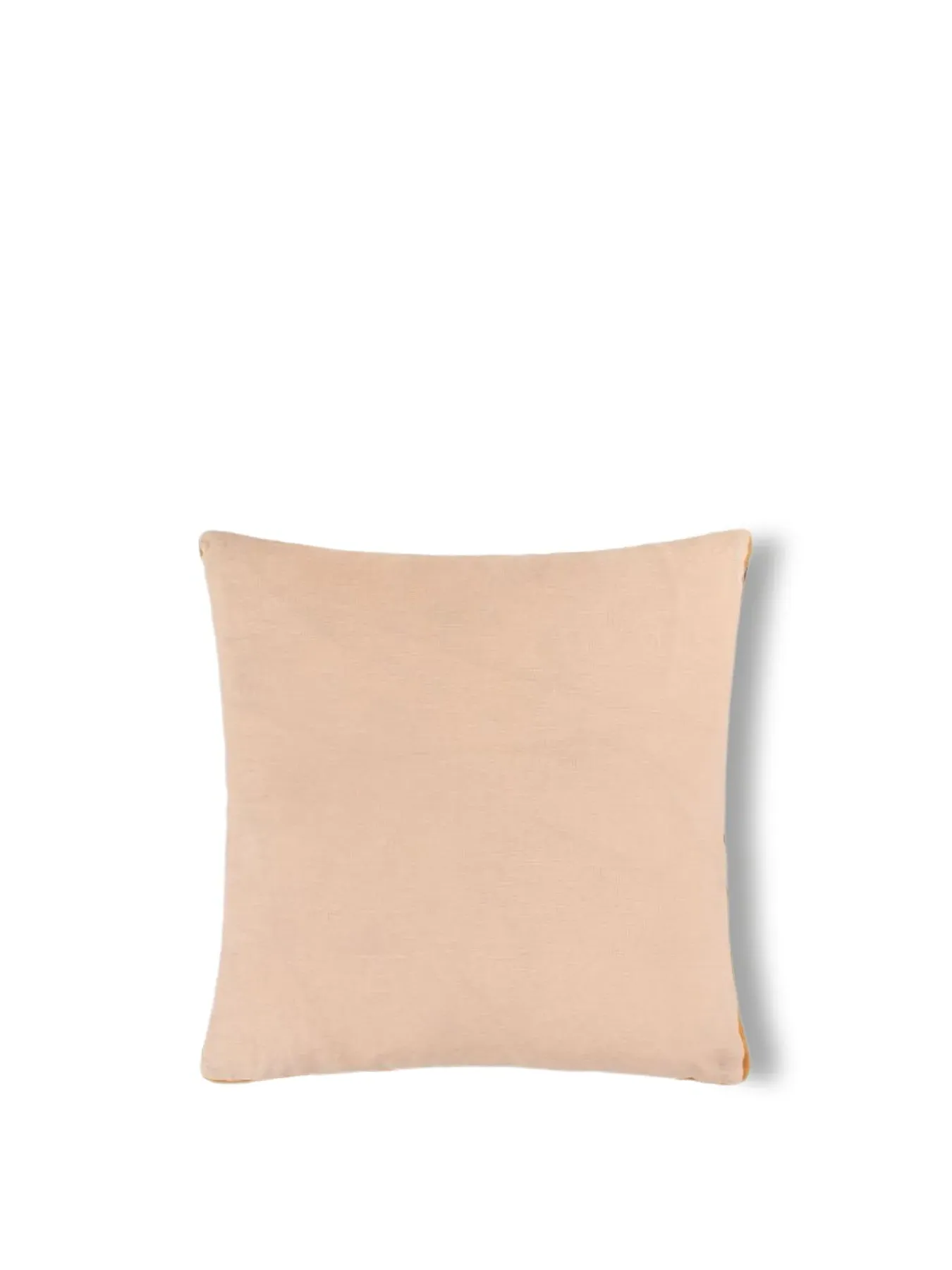 Square Cushion with Contrast Panel - Rose Pink, Linen