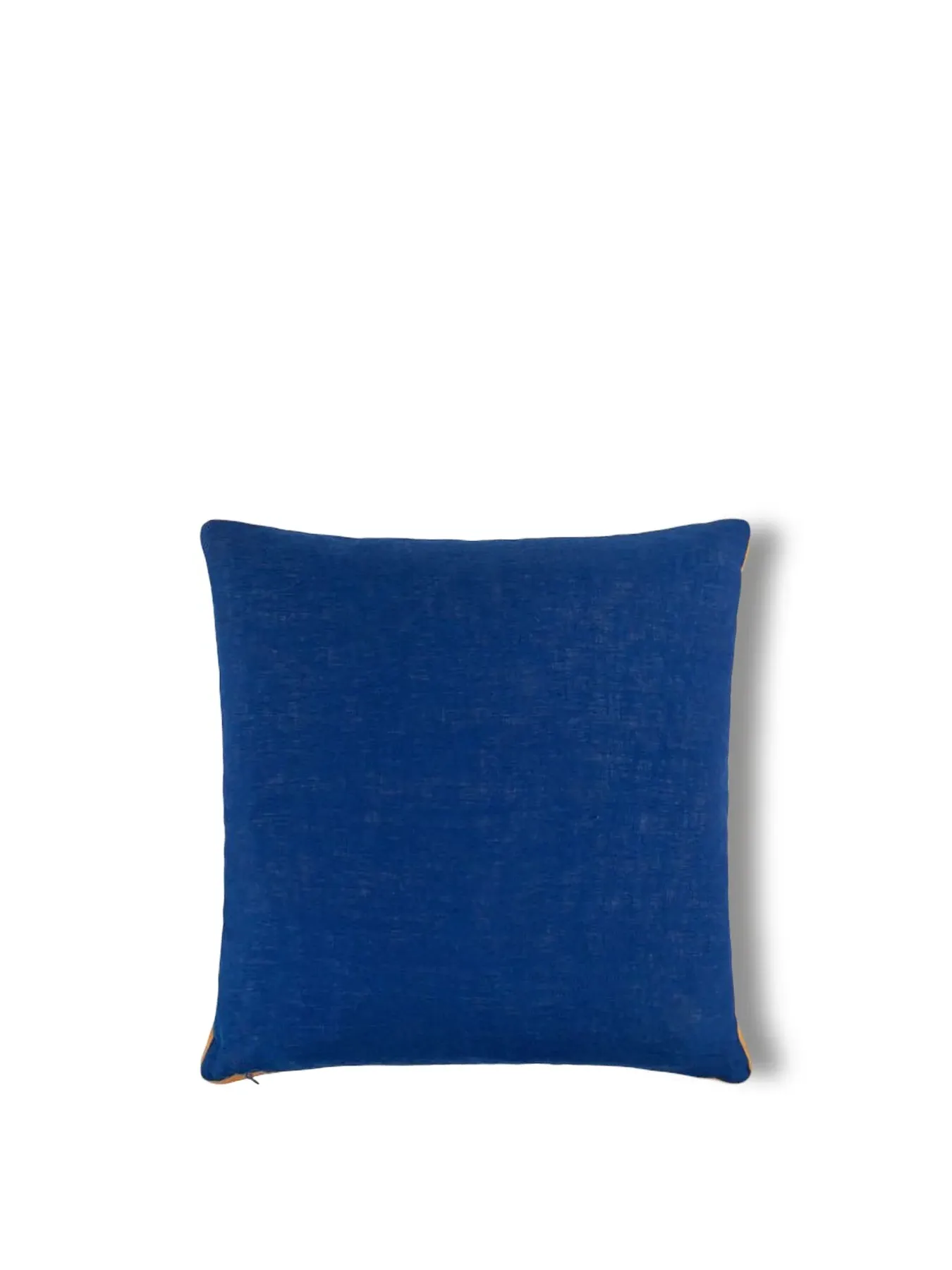 Square Cushion with Contrast Panel - Rose Pink, Linen image