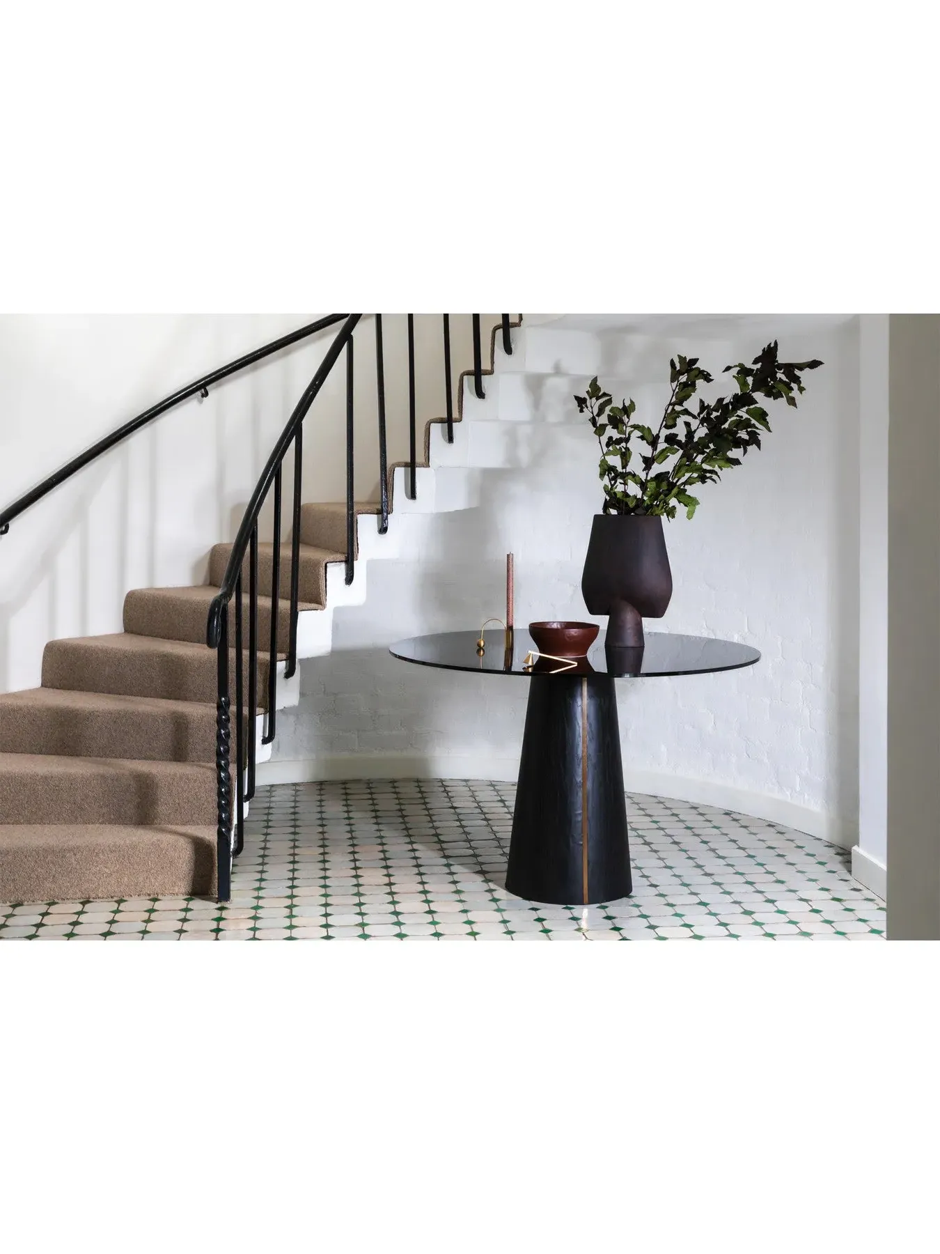 Square Pedestal Dining Table - Black, Glass
