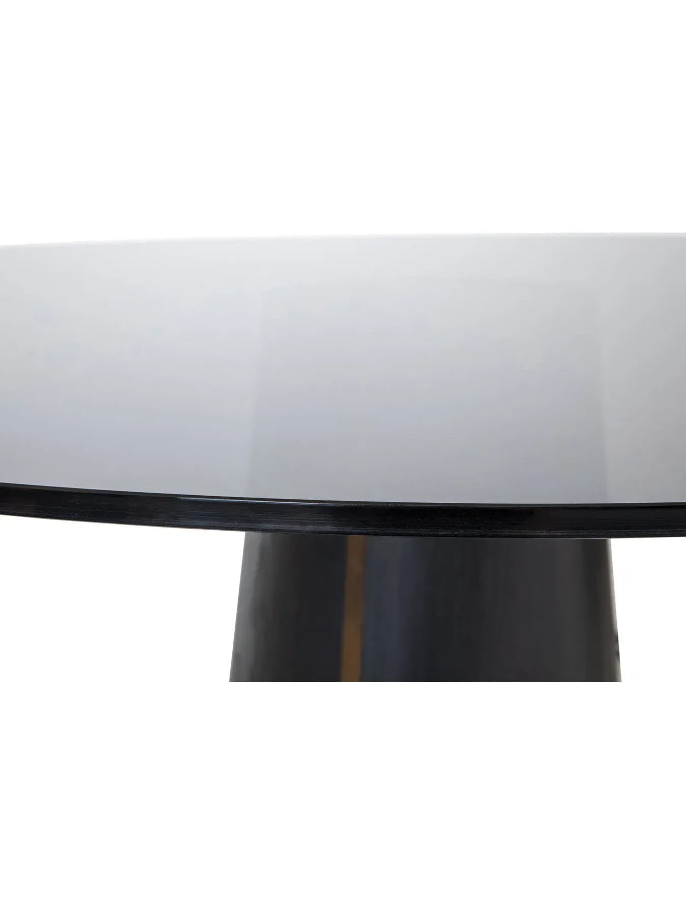 Square Pedestal Dining Table - Black, Glass