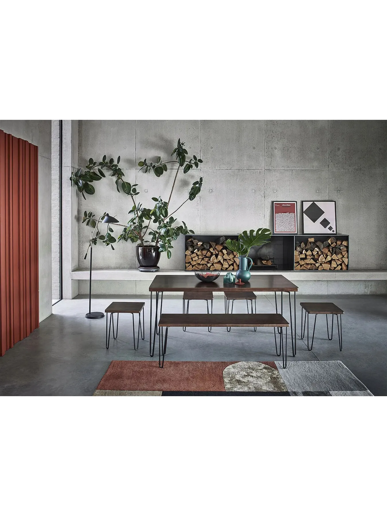 Square Stool - Brown, Dark Wood