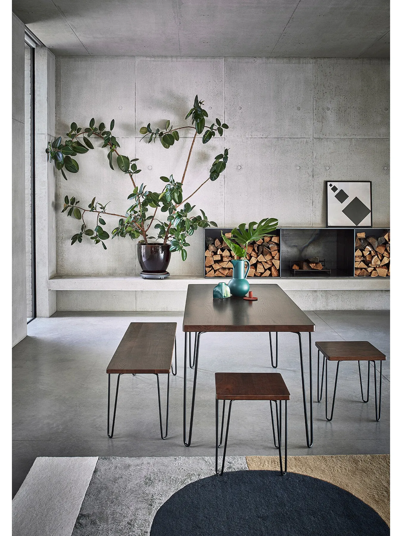 Square Stool - Brown, Dark Wood
