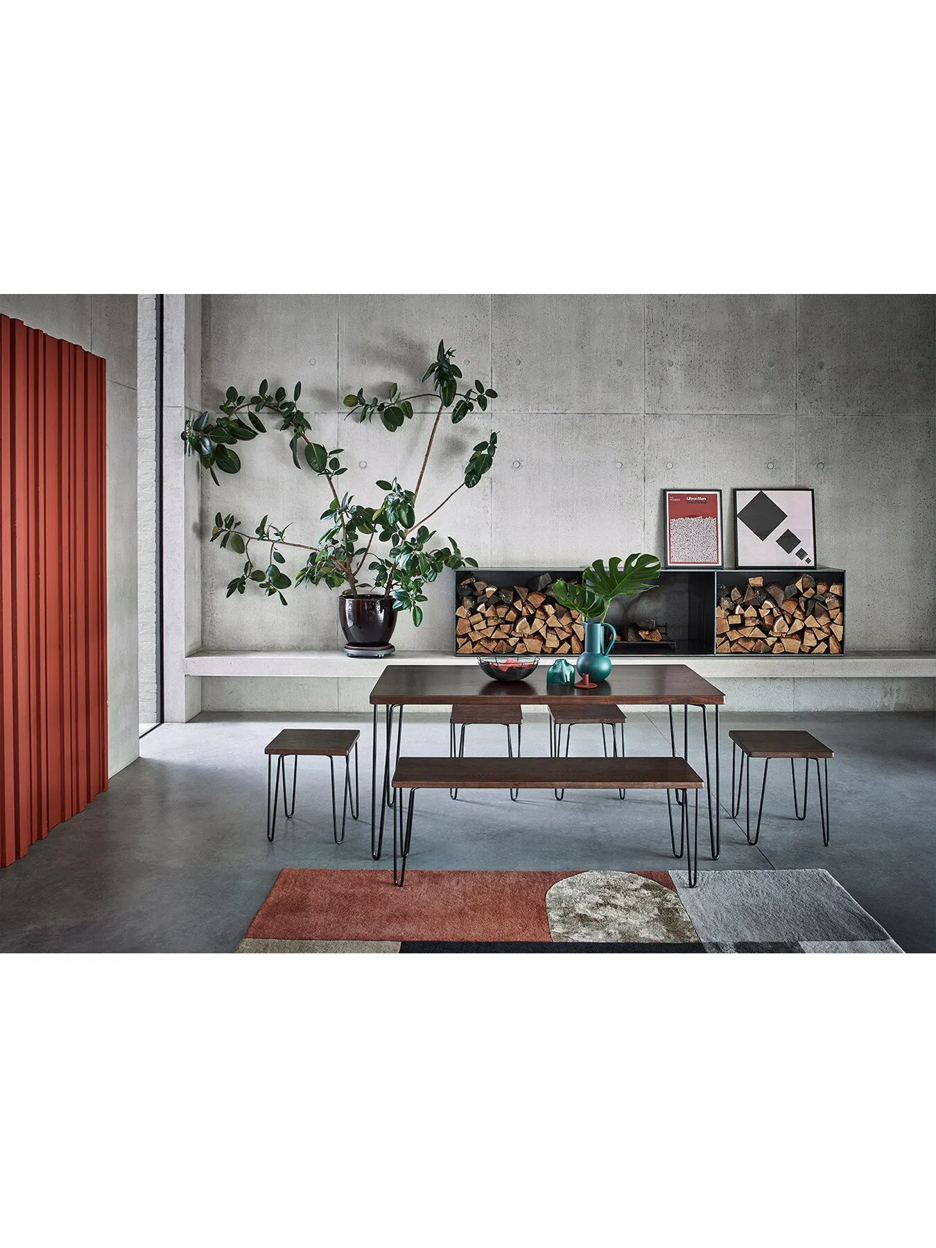 Square Stool - Brown, Dark Wood