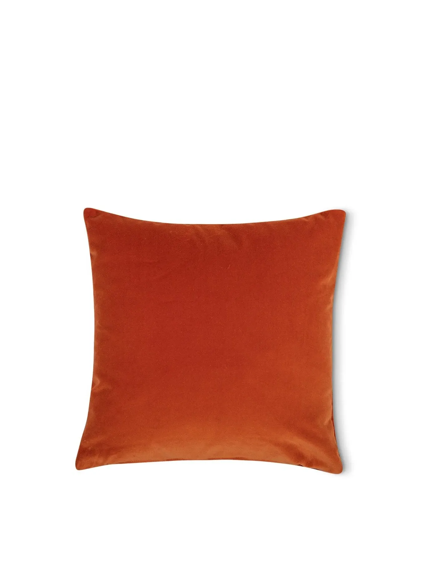 Square Velvet Cushion - Brown, Cotton image
