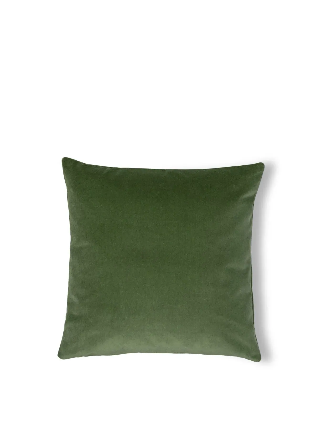 Square Velvet Cushion - Green, Cotton image