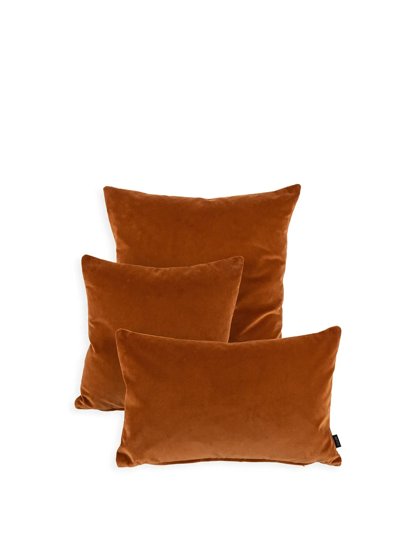 Square Velvet Cushion - Orange, Cotton