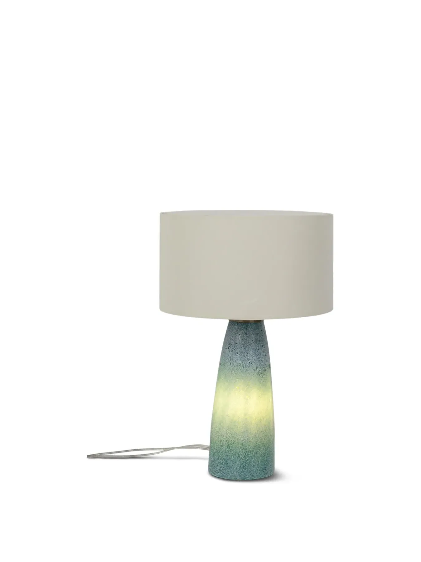 Table Lamp with Textured Glass - Blue