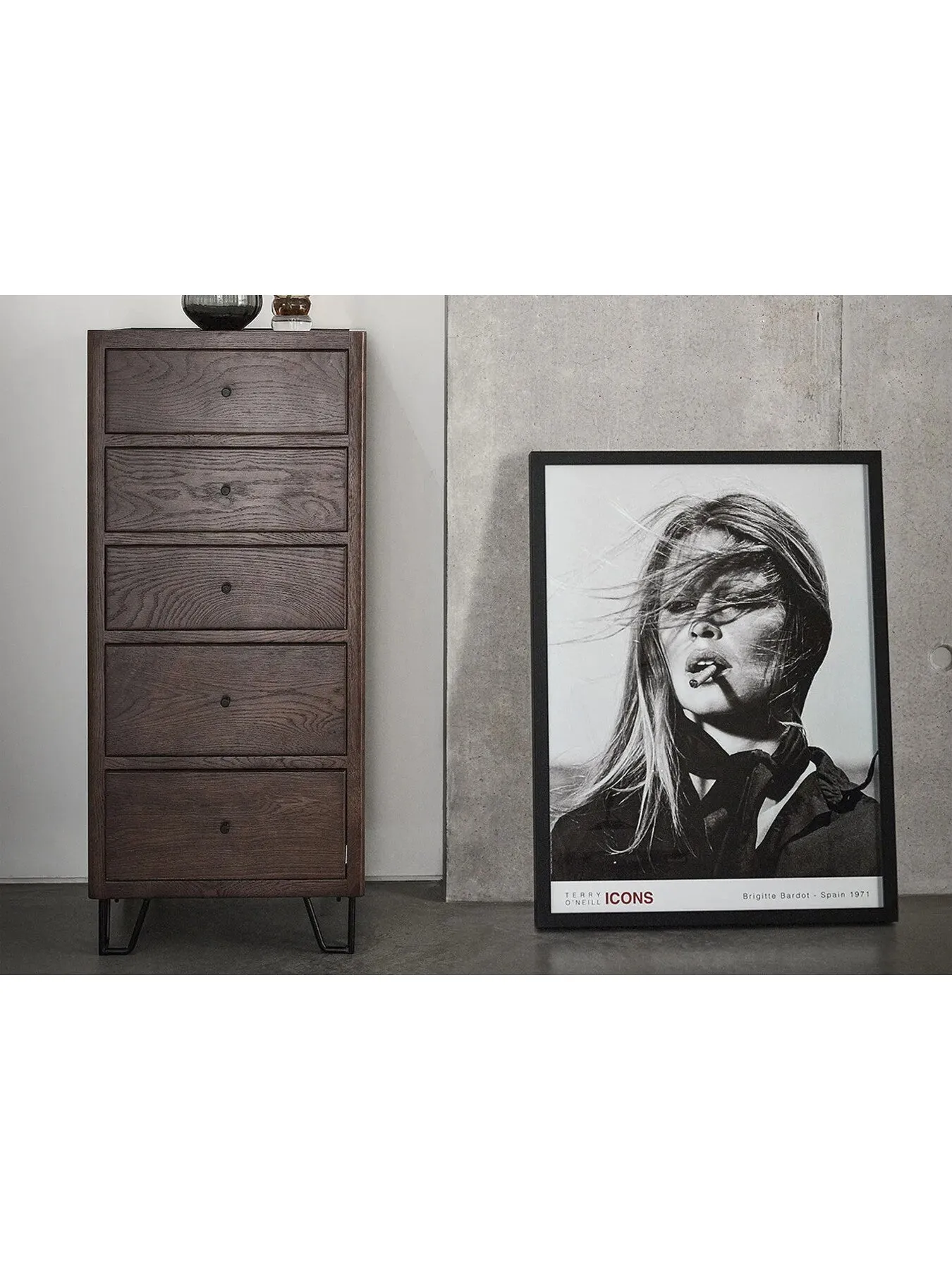 Tall Chest of Drawers - Brown, Oak