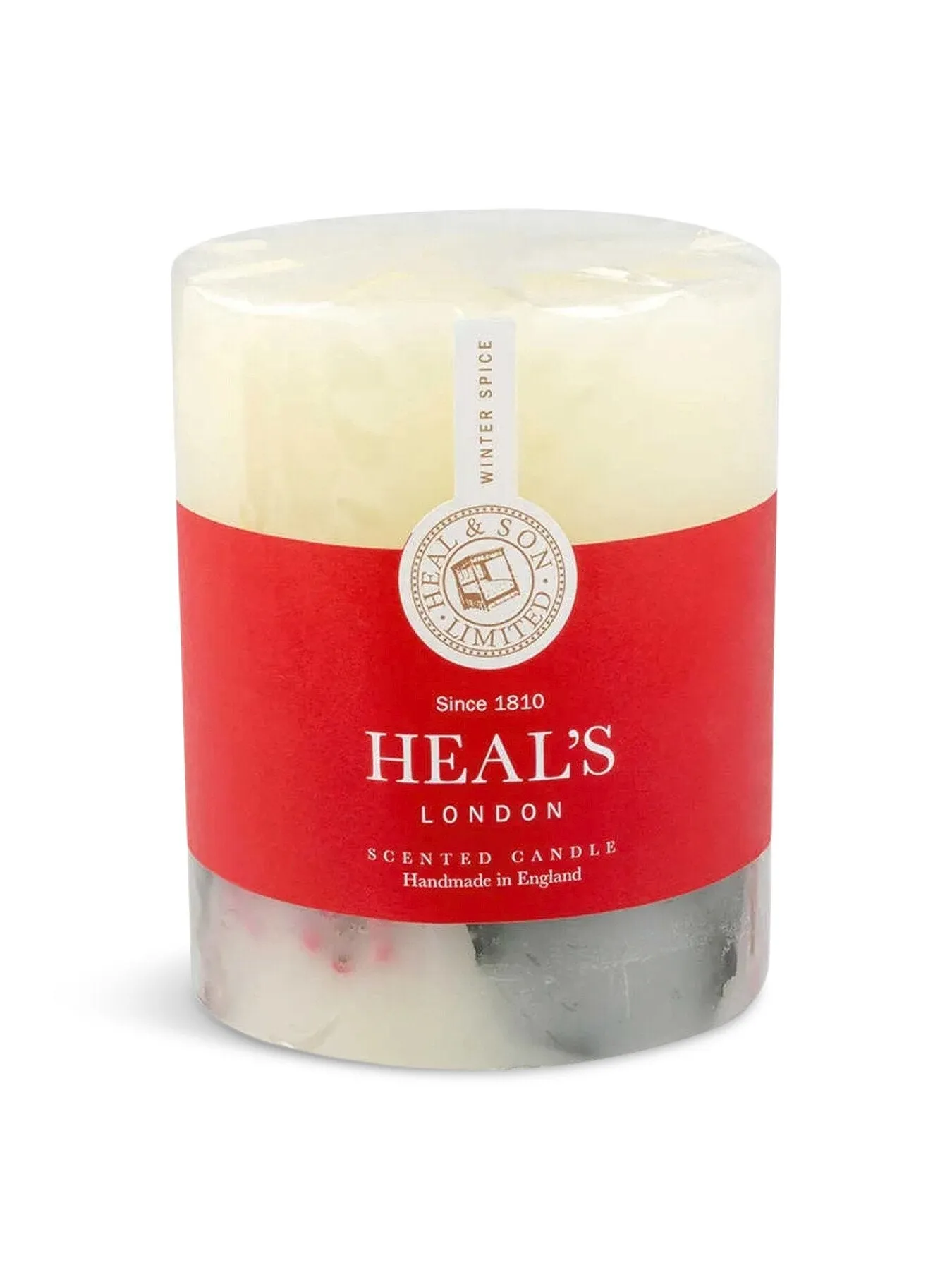 Tall Pillar Candle with Botanicals - White image