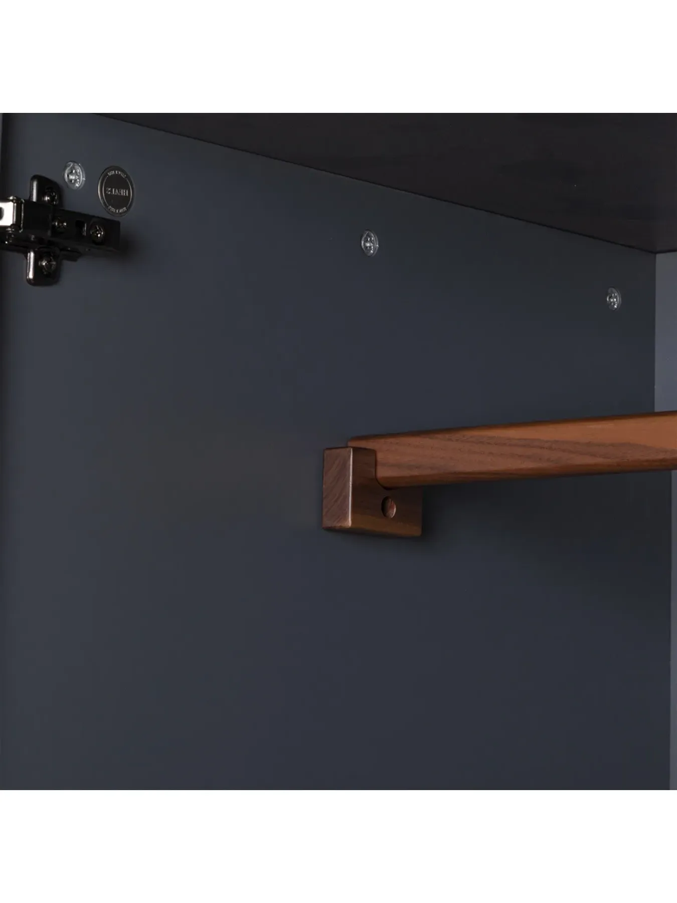 Triple Wardrobe with Adjustable Shelves - Grey, Walnut