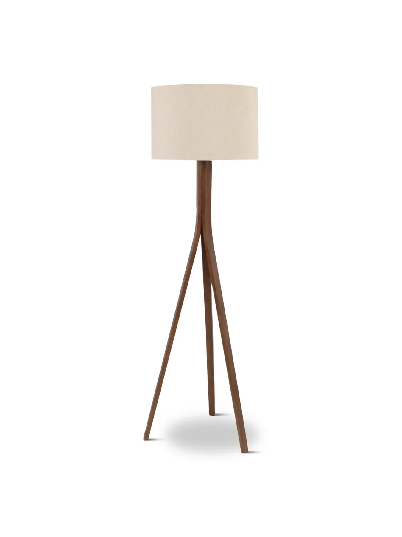 Tripod Floor Lamp with Shade - Brown, Ash Wood image