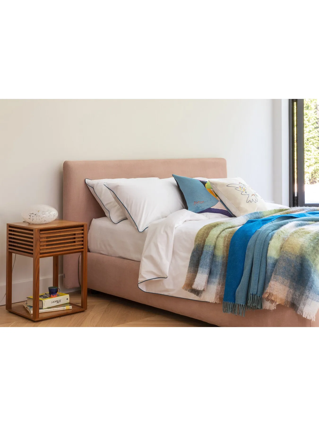 Two Tone Throw - Blue, Merino Wool