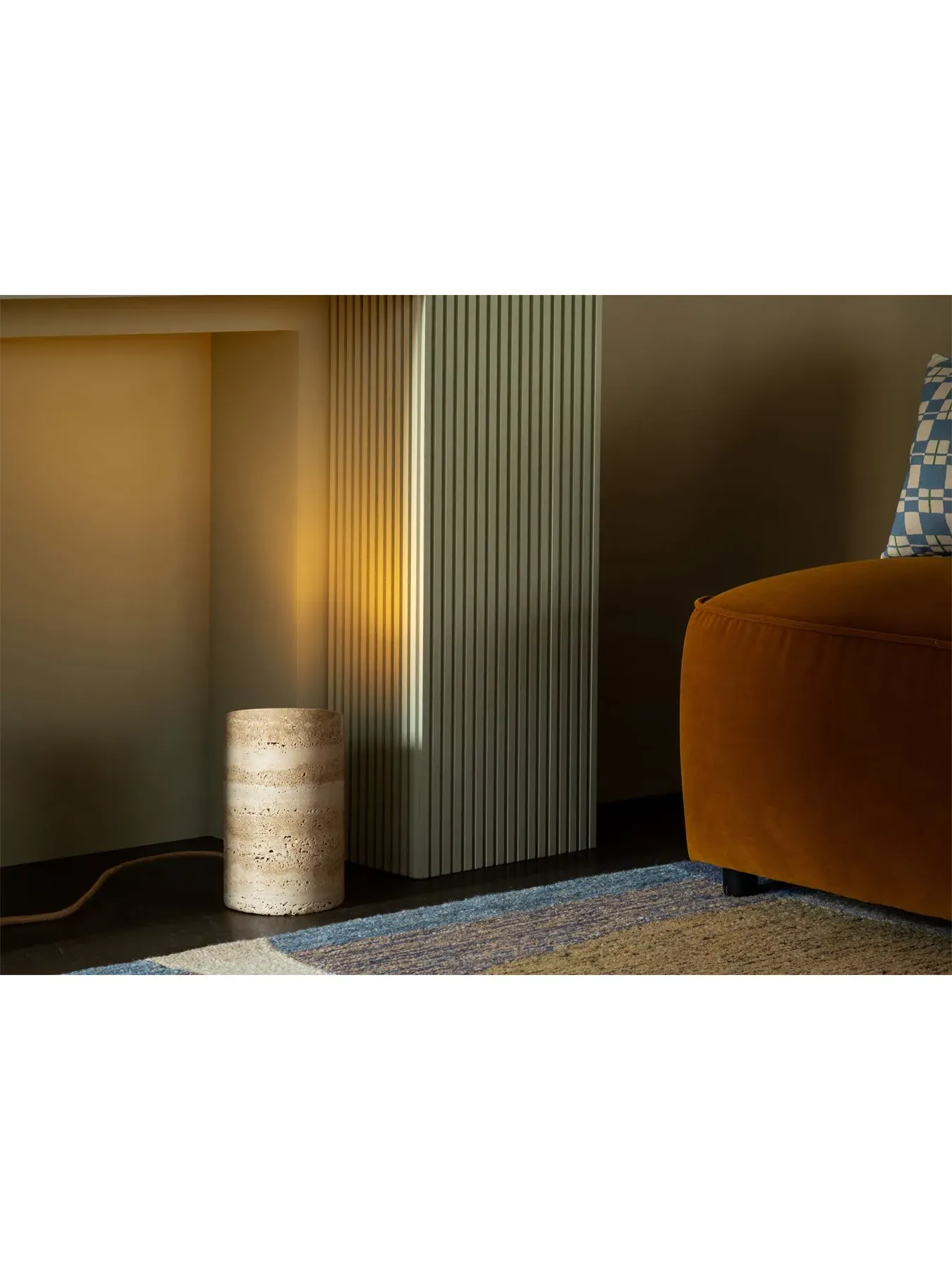 Uplighter Floor Lamp - Travertine, Stone