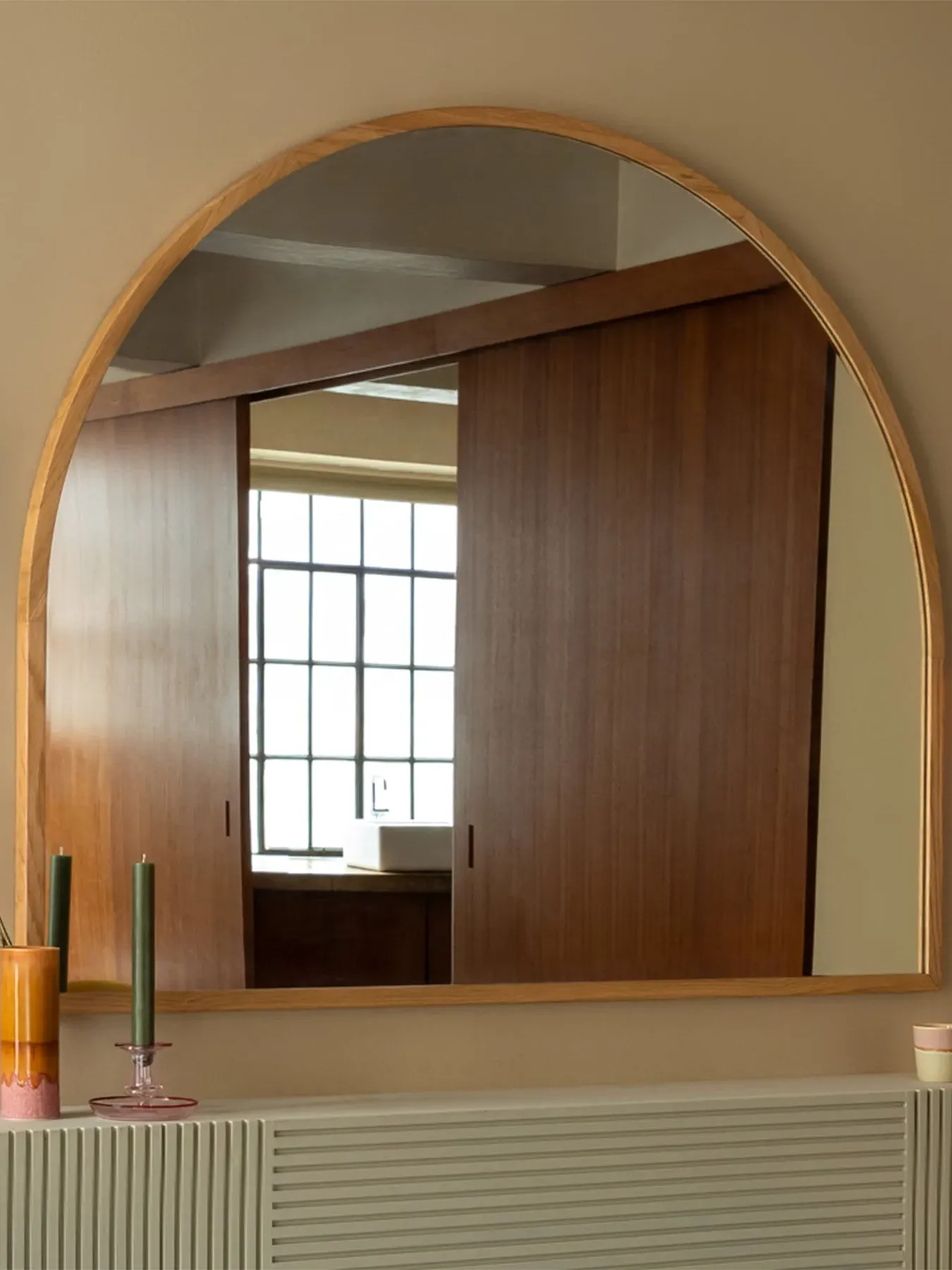 Wall Light with Dimmer - Walnut, Cotton
