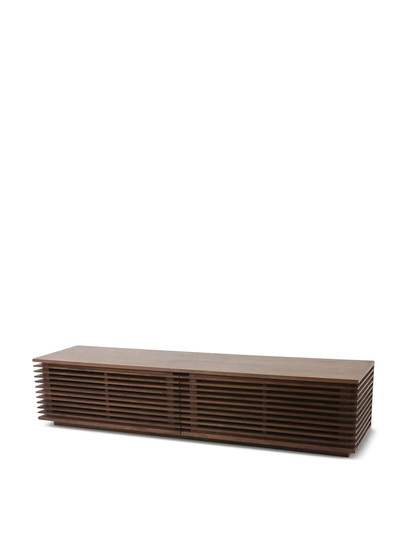 Wide AV Unit with Slatted Front - Brown, Walnut image