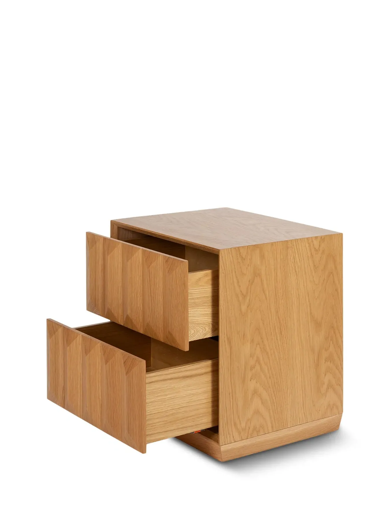 Wide Bedside Table with Drawer - Brown, Oak