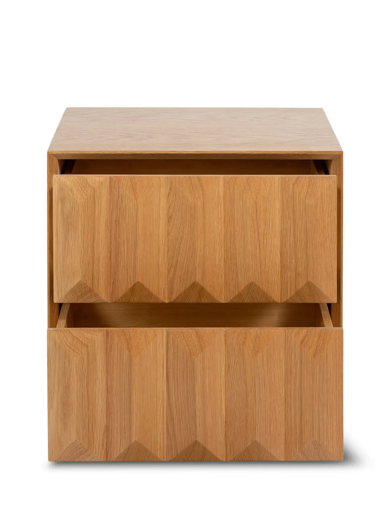 Wide Bedside Table with Drawer - Brown, Oak