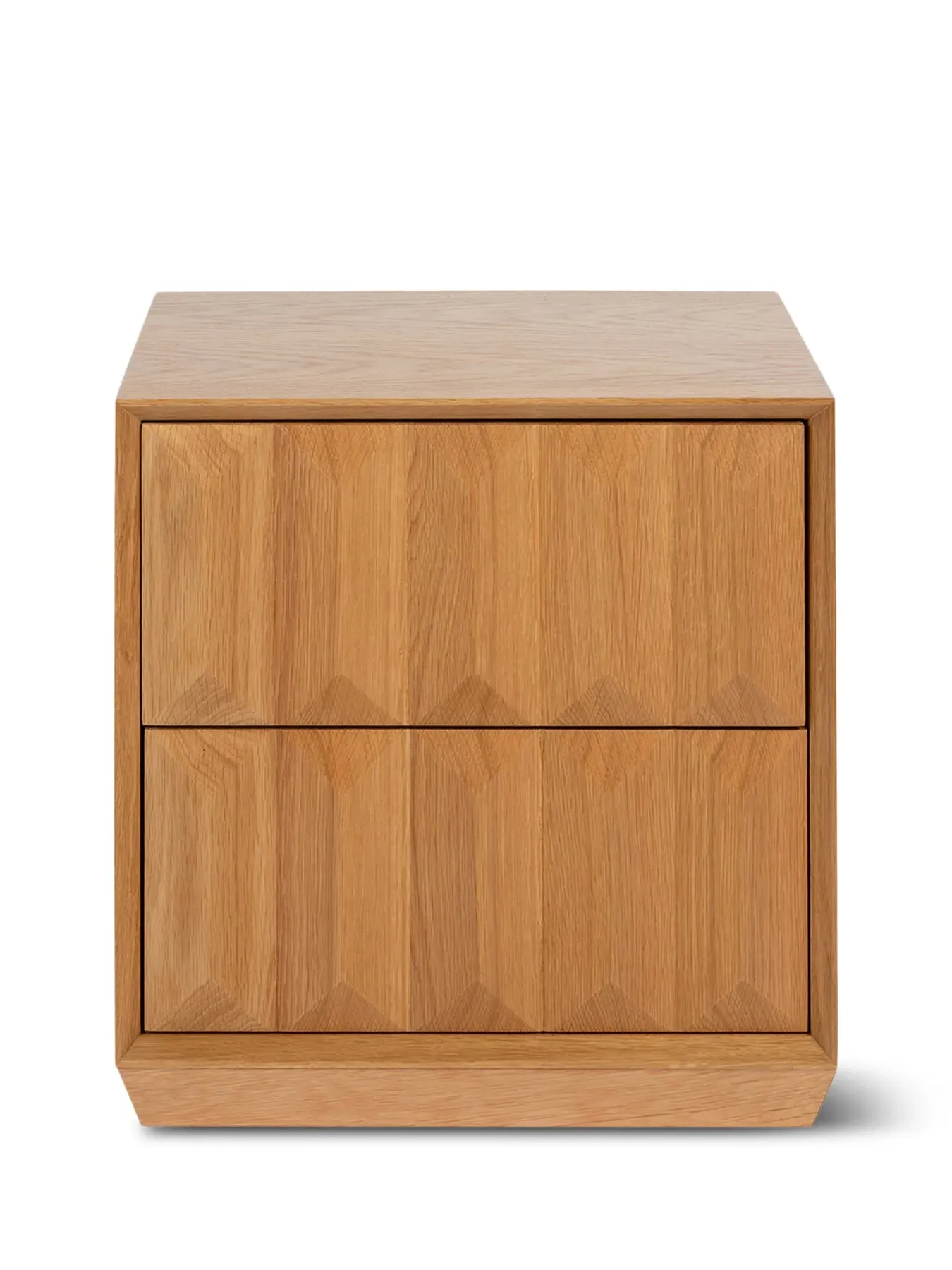 Wide Bedside Table with Drawer - Brown, Oak image