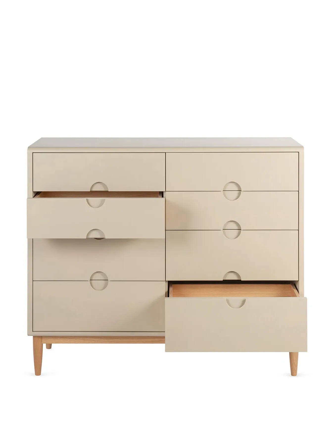 Wide Chest of Drawers - Beige, Painted Wood