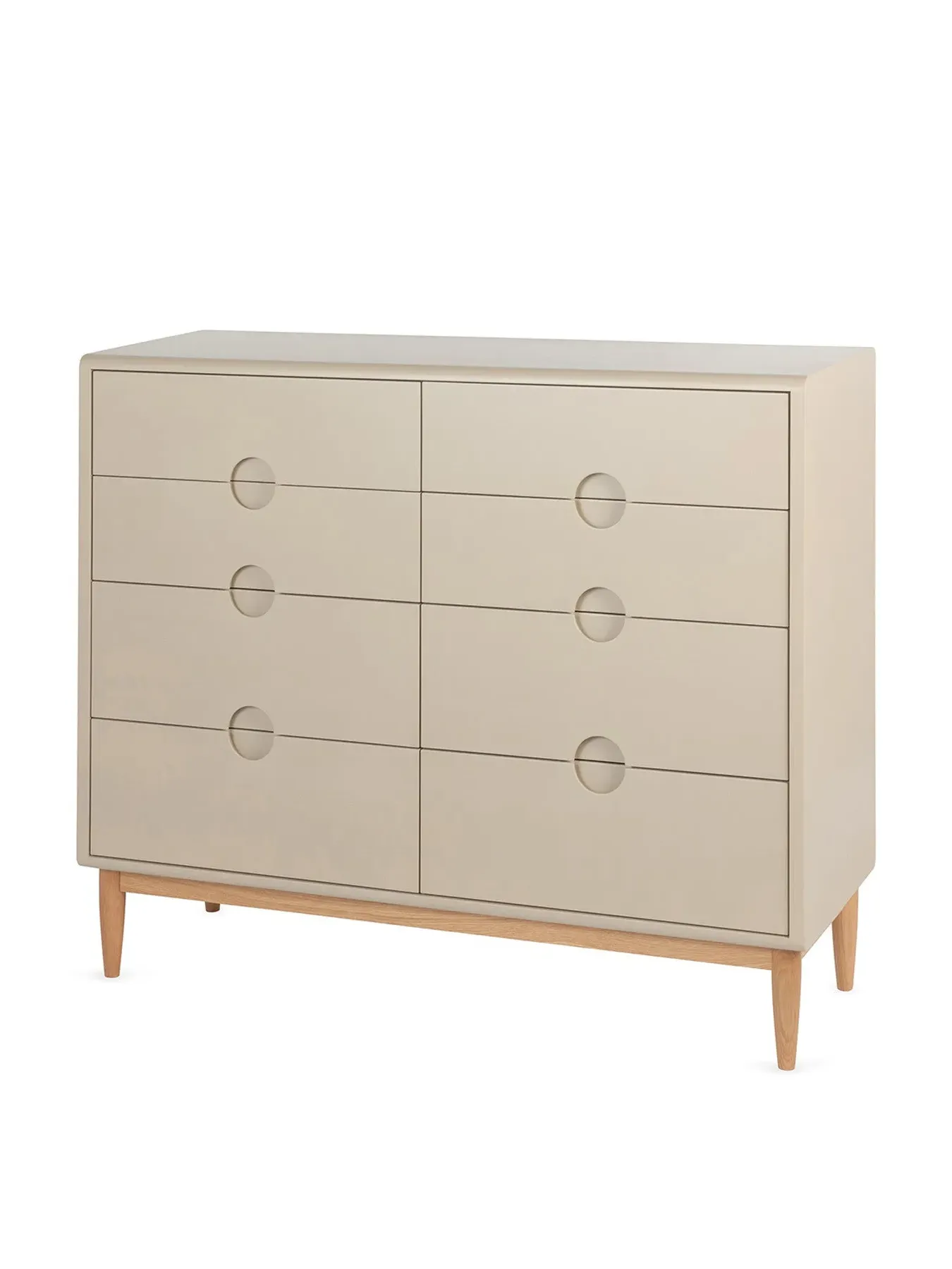 Wide Chest of Drawers - Beige, Painted Wood
