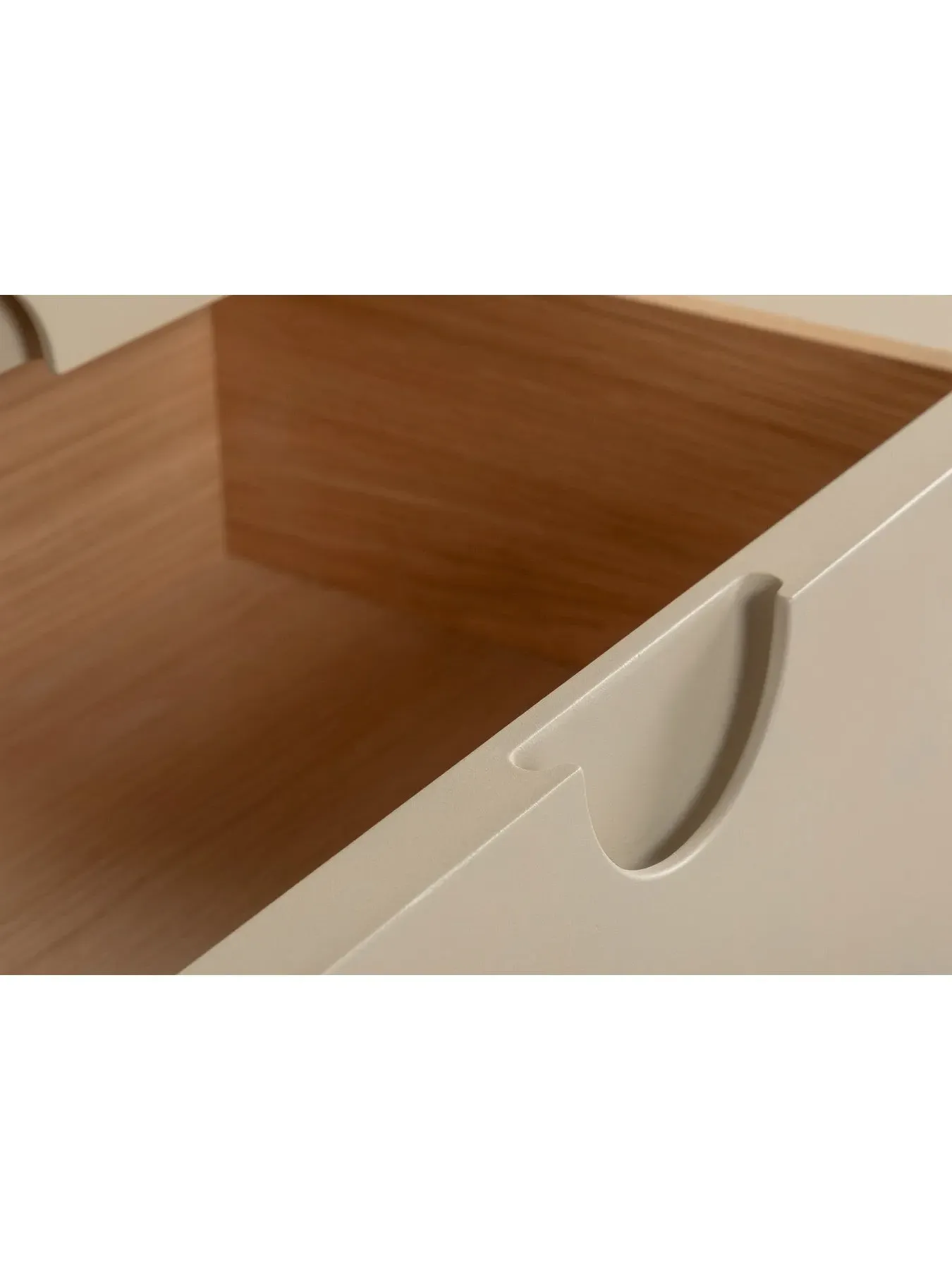 Wide Chest of Drawers - Beige, Painted Wood