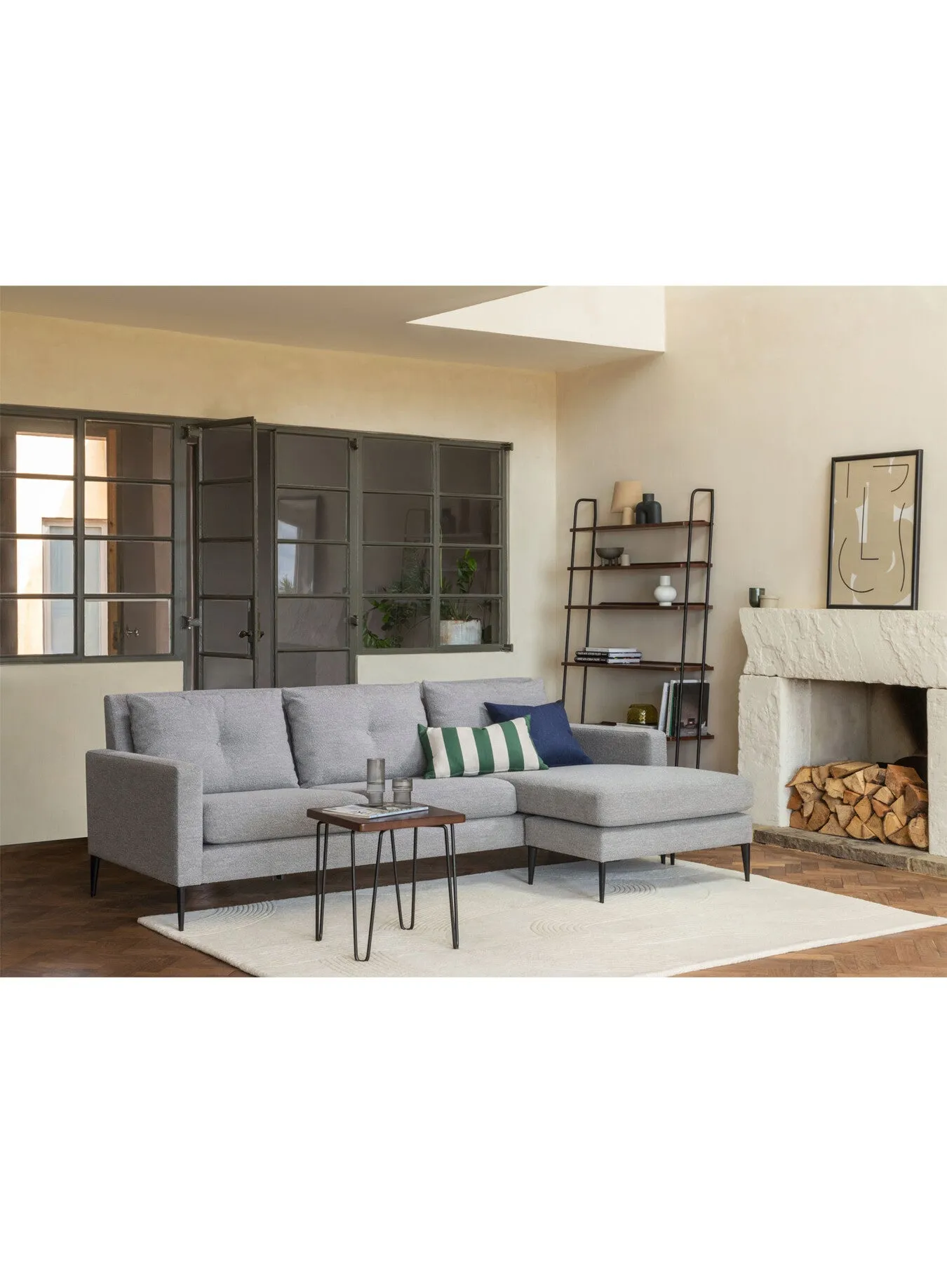 Wide Lean-To Shelves - Brown, Dark Wood