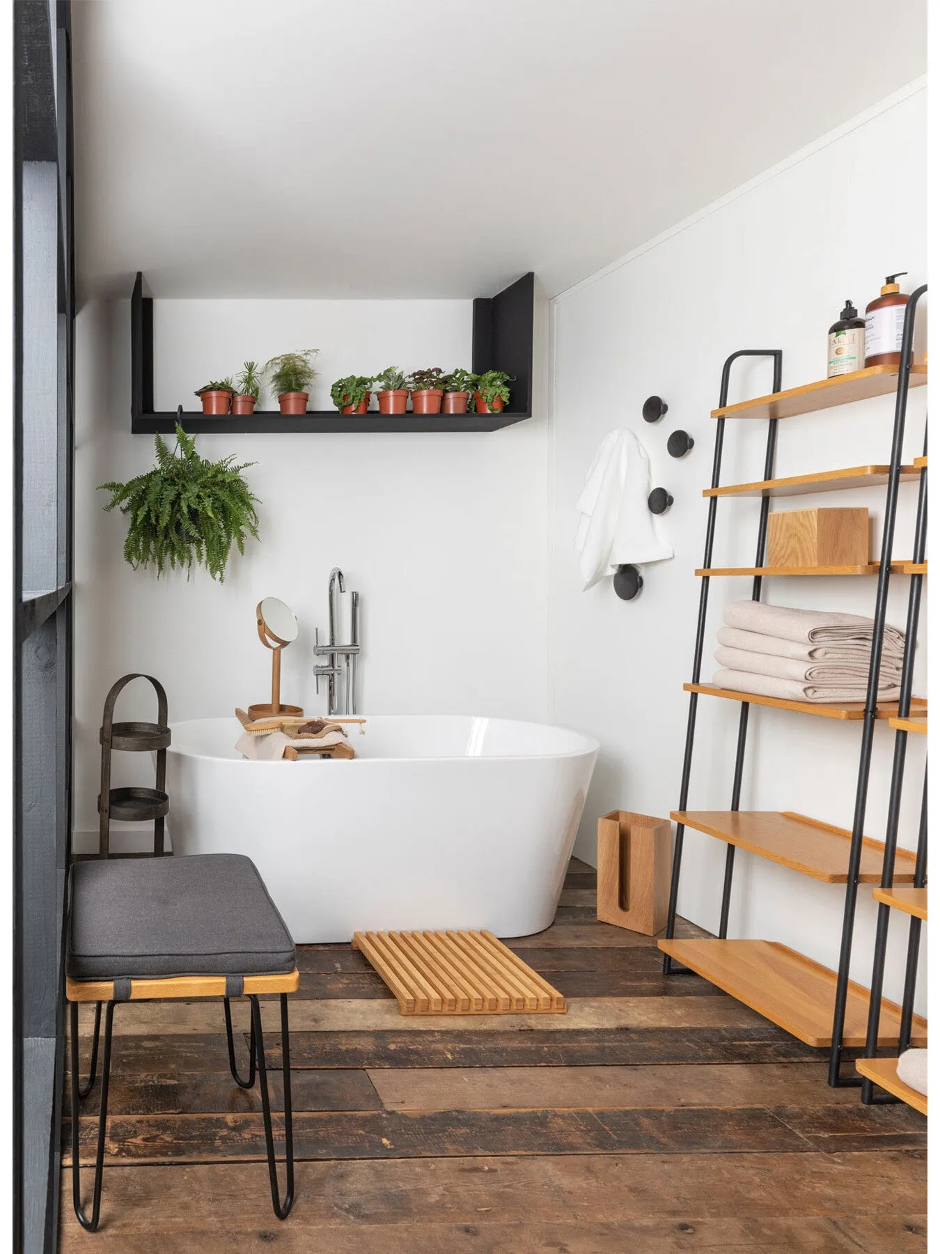 Wide Lean-To Shelves - Brown, Oak